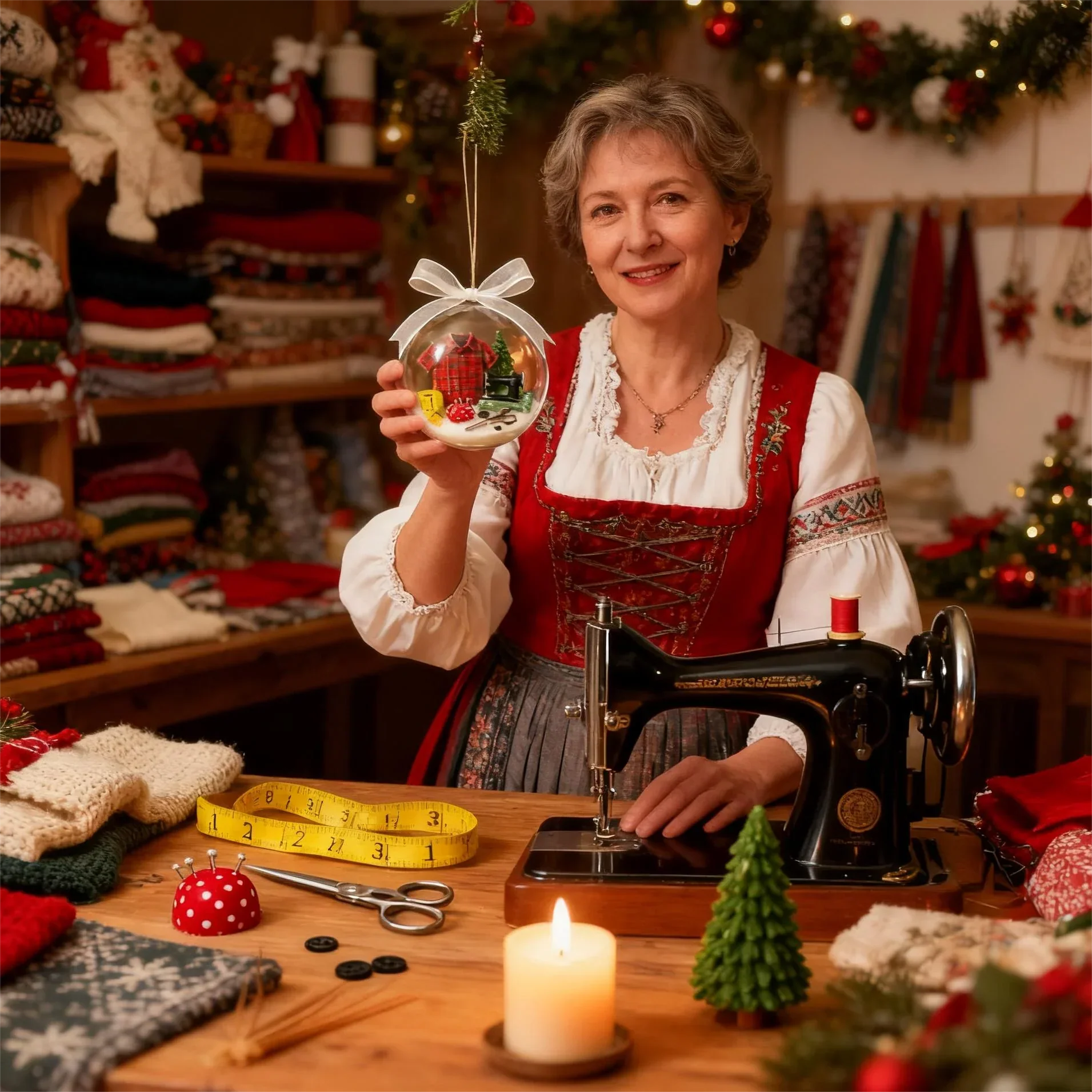 SewJoy – Schneekugel-Nähornament für Weihnachten