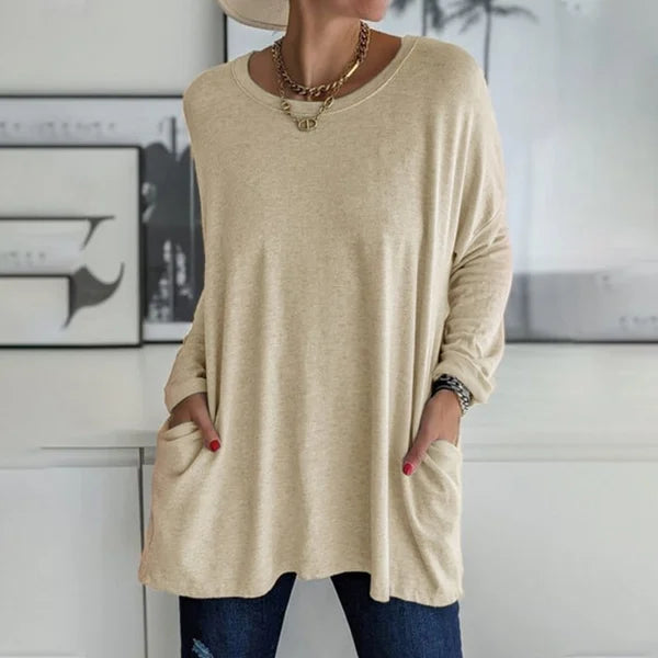 CasualEase – Lässiges Langarmshirt mit Tasche