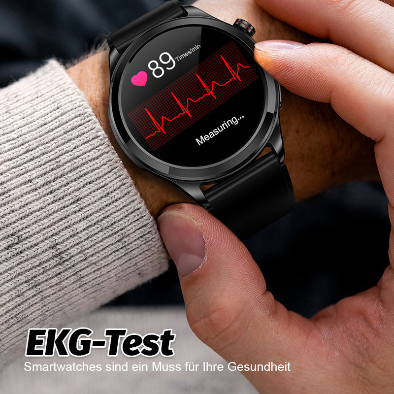 HealthTech - Herzfrequenz- und Blutzuckermessung, Sportuhr mit Bluetooth-Anruf | 50% RABATT