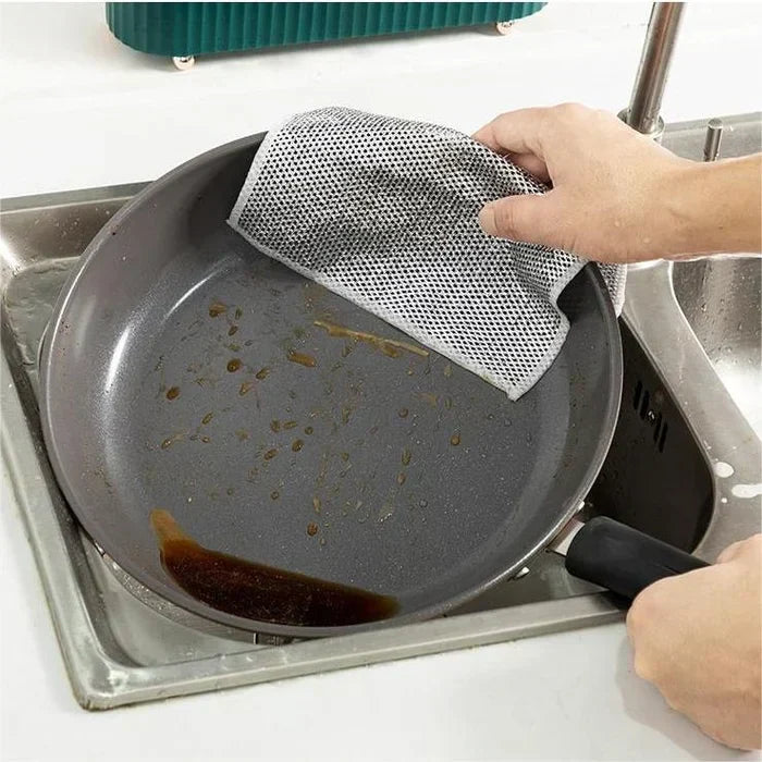 ScrubMaster™ – Kratzfreies Stahltuch für Müheloses Reinigen | 5+5 GRATIS