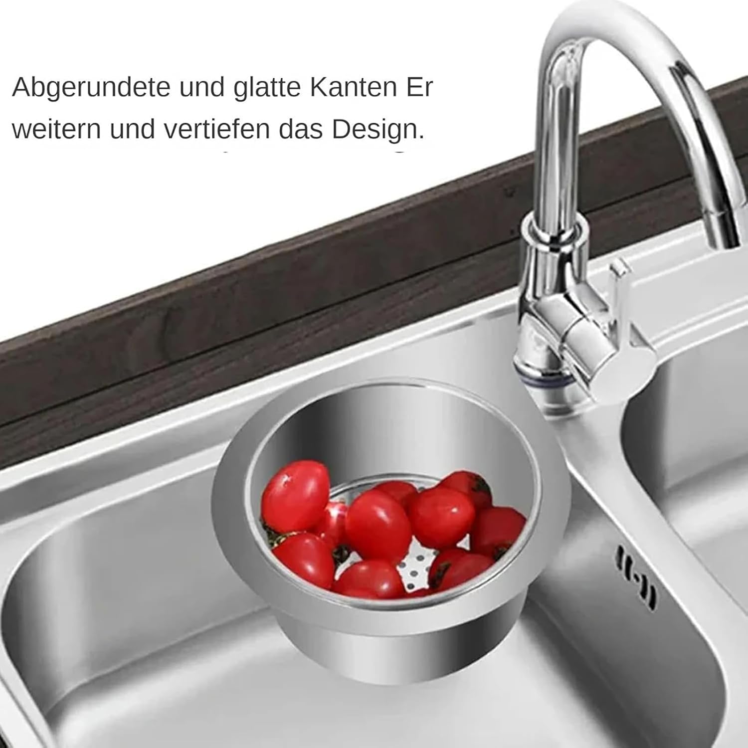 SinkMate™ – Edelstahl-Abtropfsieb mit Haken für deine Spüle