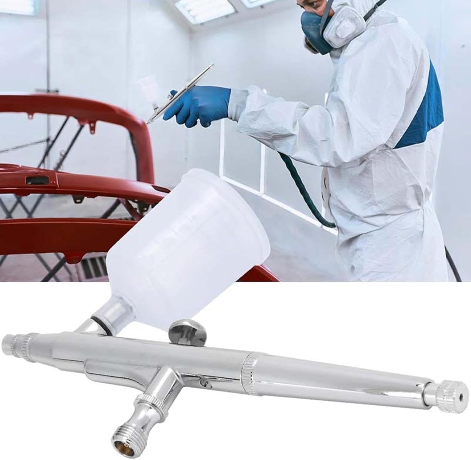 Dual-Action Airbrush-Set mit großer Farbbecherkapazität – Spritzpistole für Malerei & Kunst
