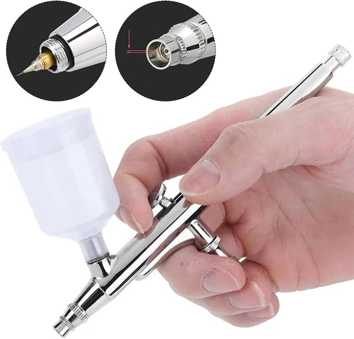 Dual-Action Airbrush-Set mit großer Farbbecherkapazität – Spritzpistole für Malerei & Kunst