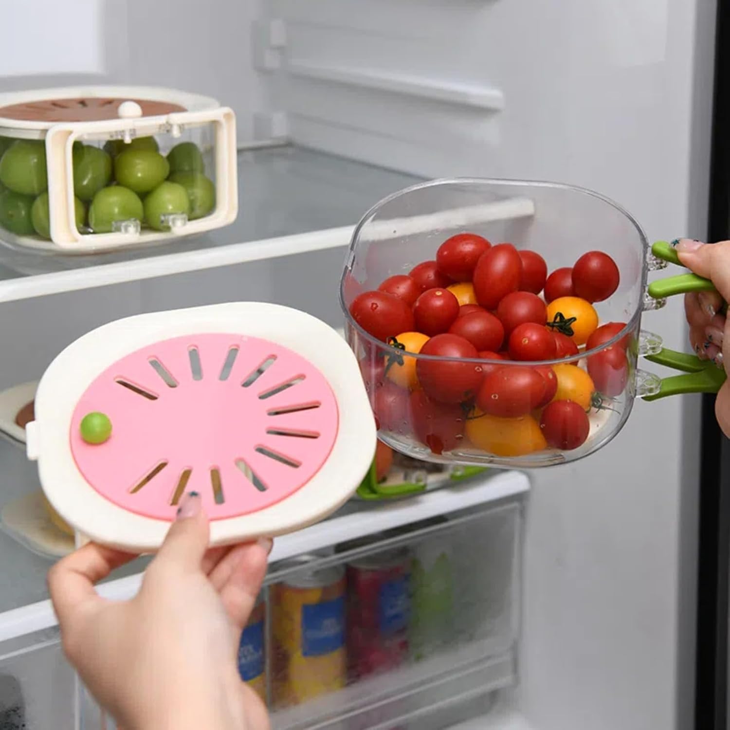 2-in-1 Obst- und Gemüsewaschmaschine Multifunktionelle Obst- und Gemüse-Anti-Oxidations-Aufbewahrungsbox