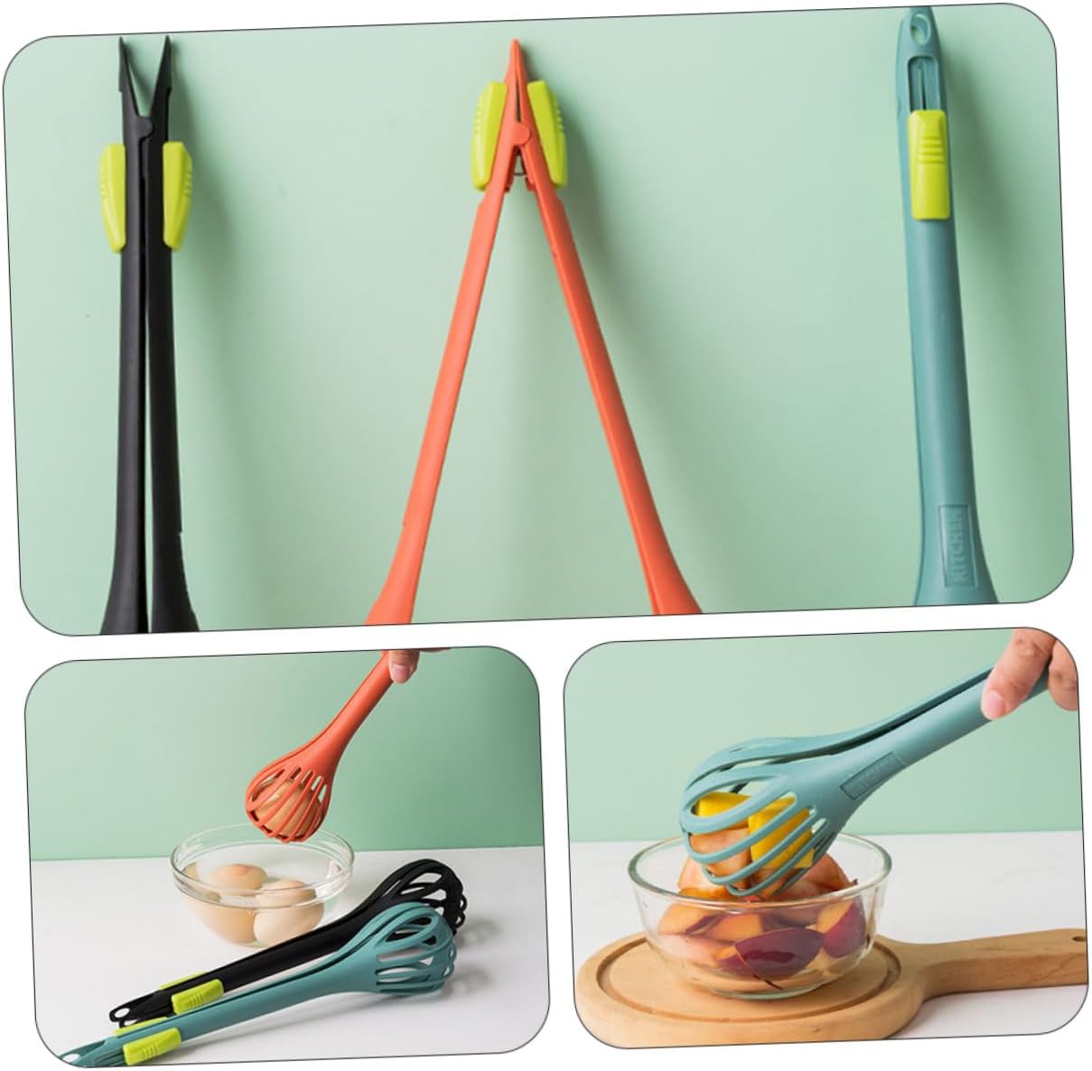 2 Stück Nylon Küchenzange Schneebesen Mixer