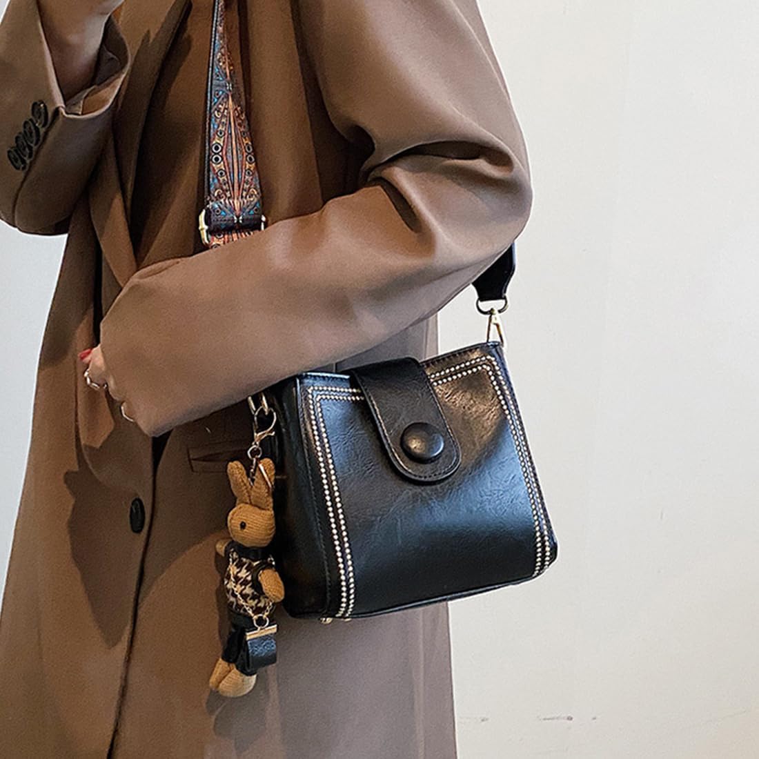 Vintage Fashion Tasche mit verstellbarem breitem Schulterriemen