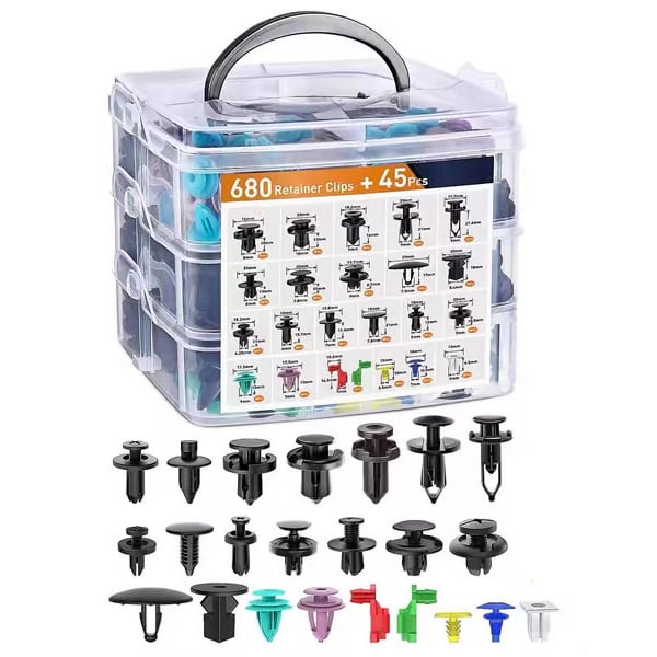 725 Stück Auto-Halteklammern - Hochwertige Nylon Clips & Werkzeug Set