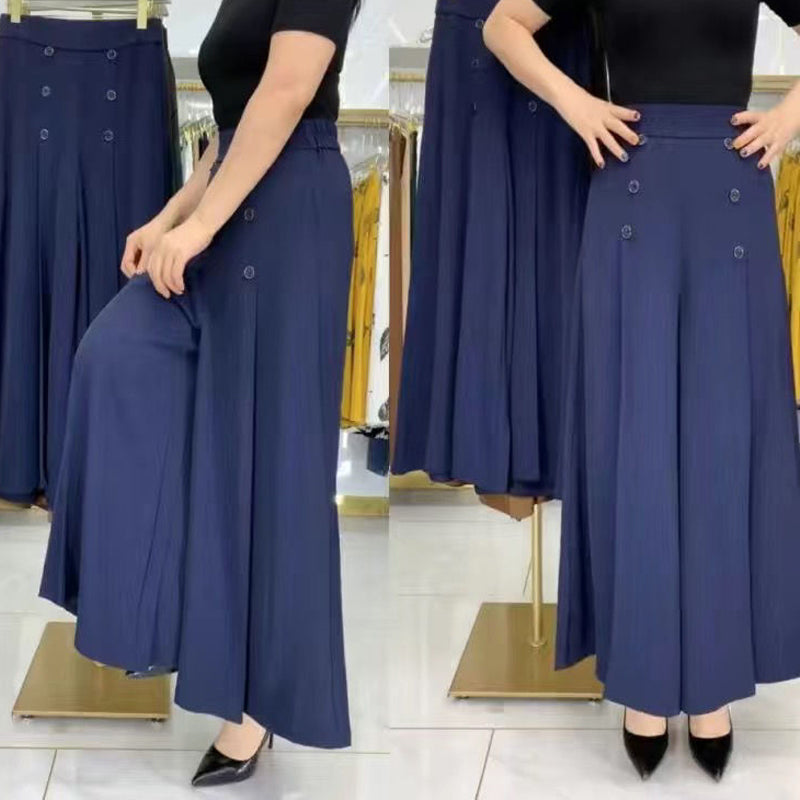 Stylische Bundfaltenhose mit weitem Bein
