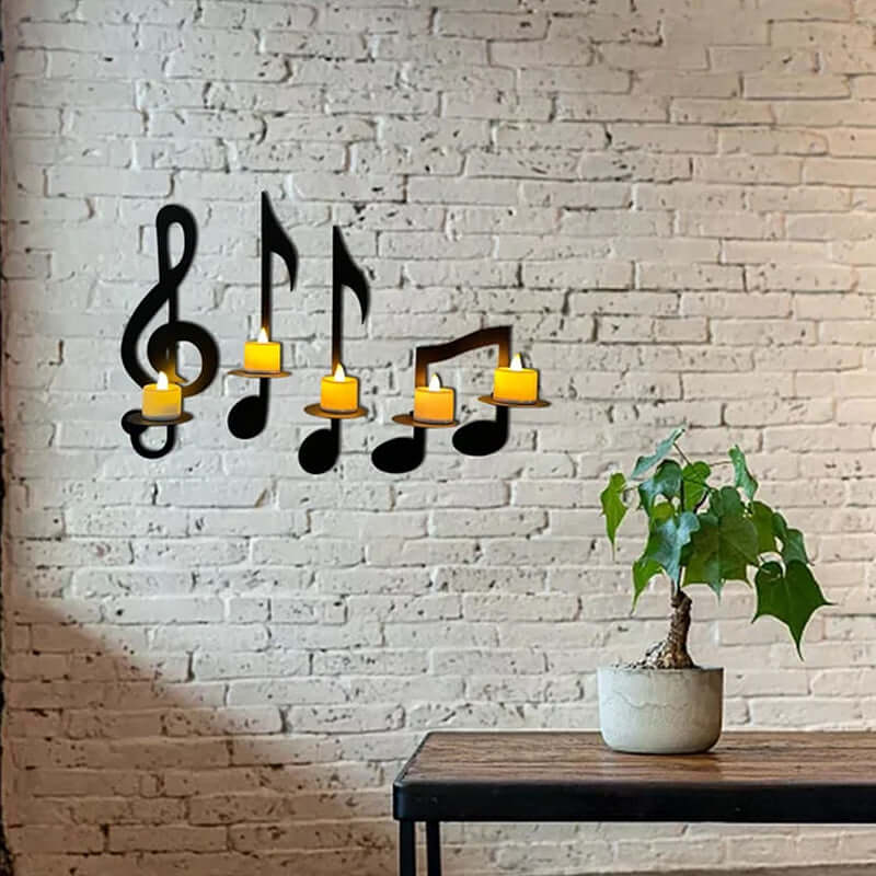 MusikLicht  - Musiknuss-Wandkerzenleuchter | 50% RABATT