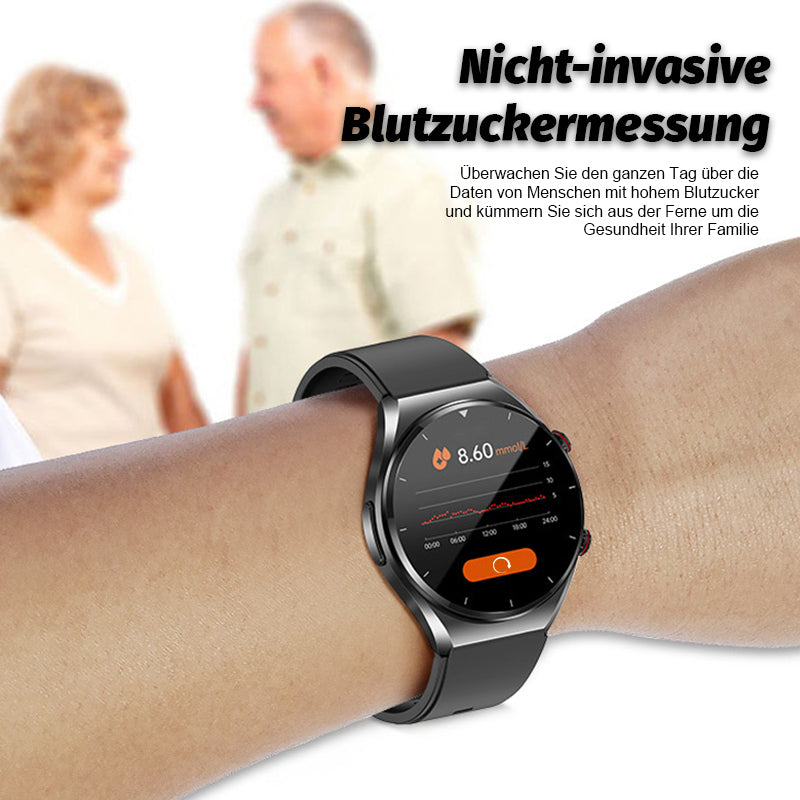 HealthTech - Herzfrequenz- und Blutzuckermessung, Sportuhr mit Bluetooth-Anruf | 50% RABATT