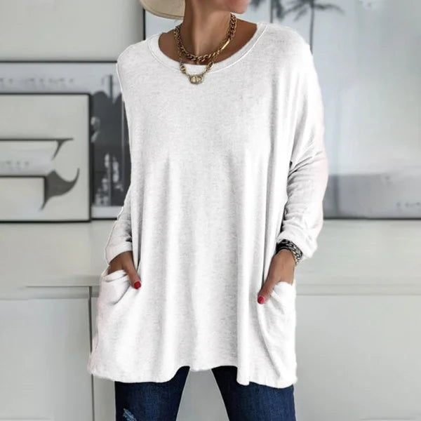 CasualEase – Lässiges Langarmshirt mit Tasche