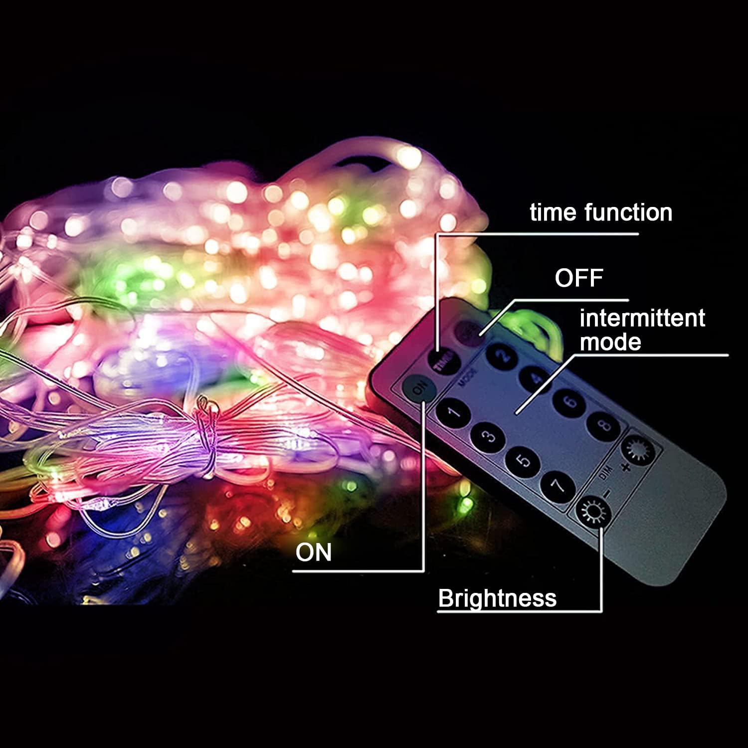 Lichtzauber - Multicolor Fenster Vorhang LED String Dekorative Lichterkette