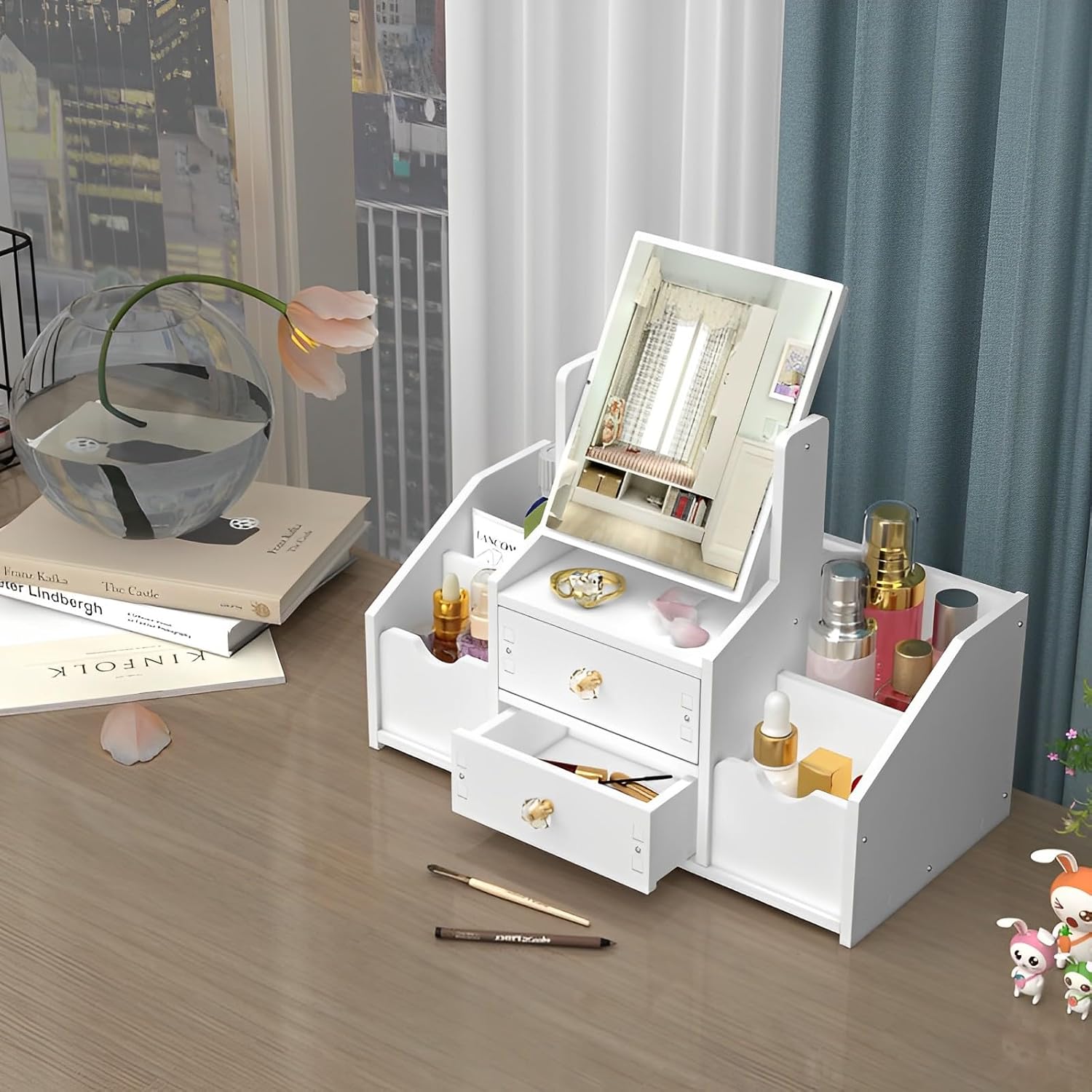 Tischspiegel Aufbewahrung Makeup Box mit Schublade