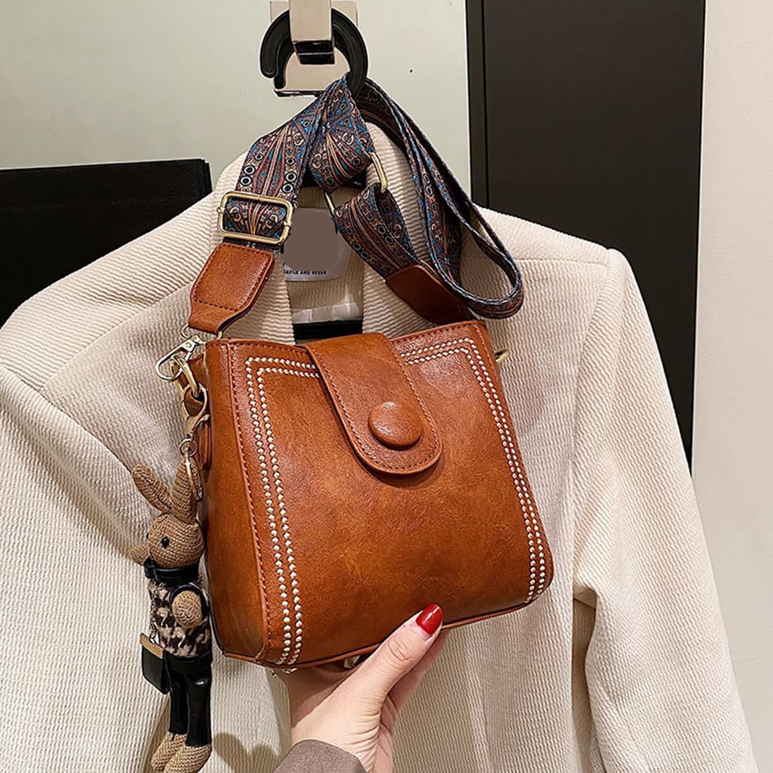Vintage Fashion Tasche mit verstellbarem breitem Schulterriemen