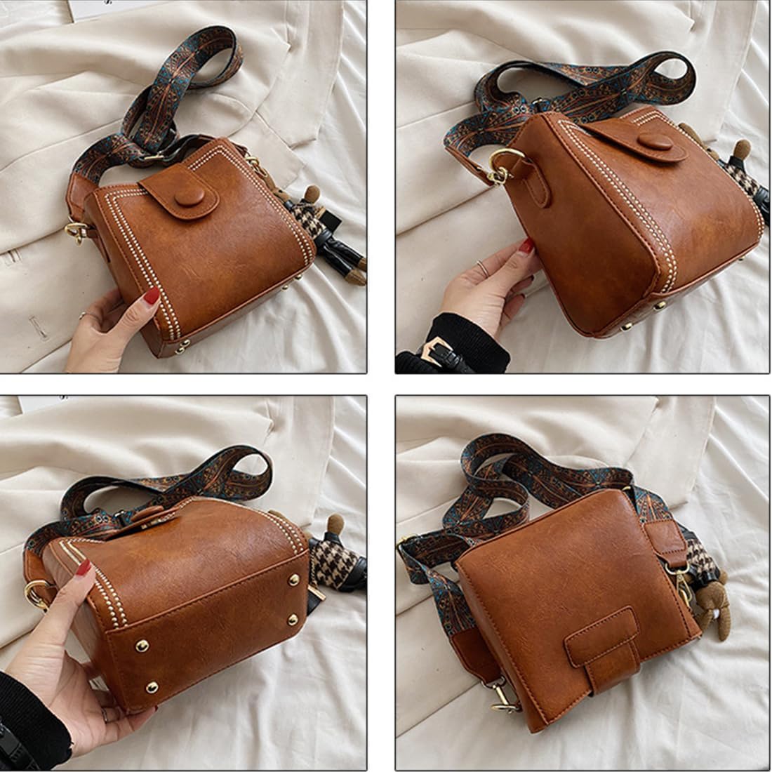 Vintage Fashion Tasche mit verstellbarem breitem Schulterriemen