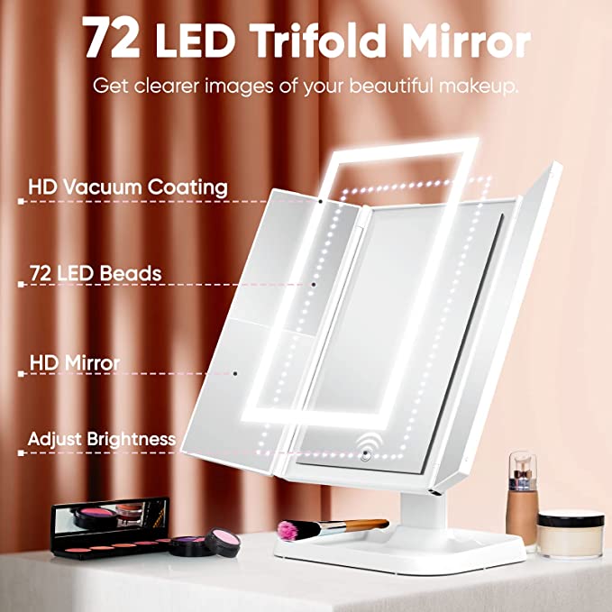 Dreifach-LED-Makeup-Spiegel