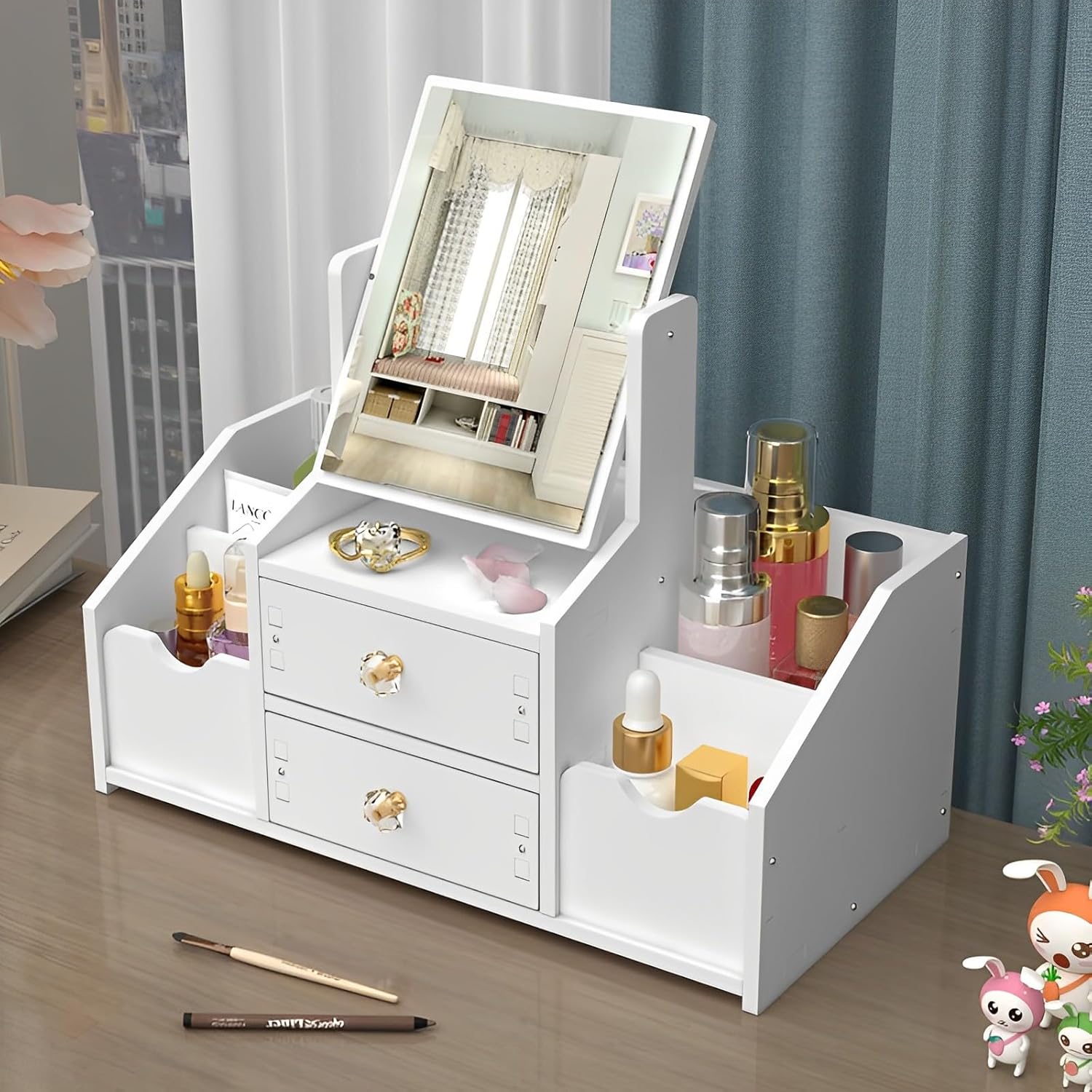 Tischspiegel Aufbewahrung Makeup Box mit Schublade