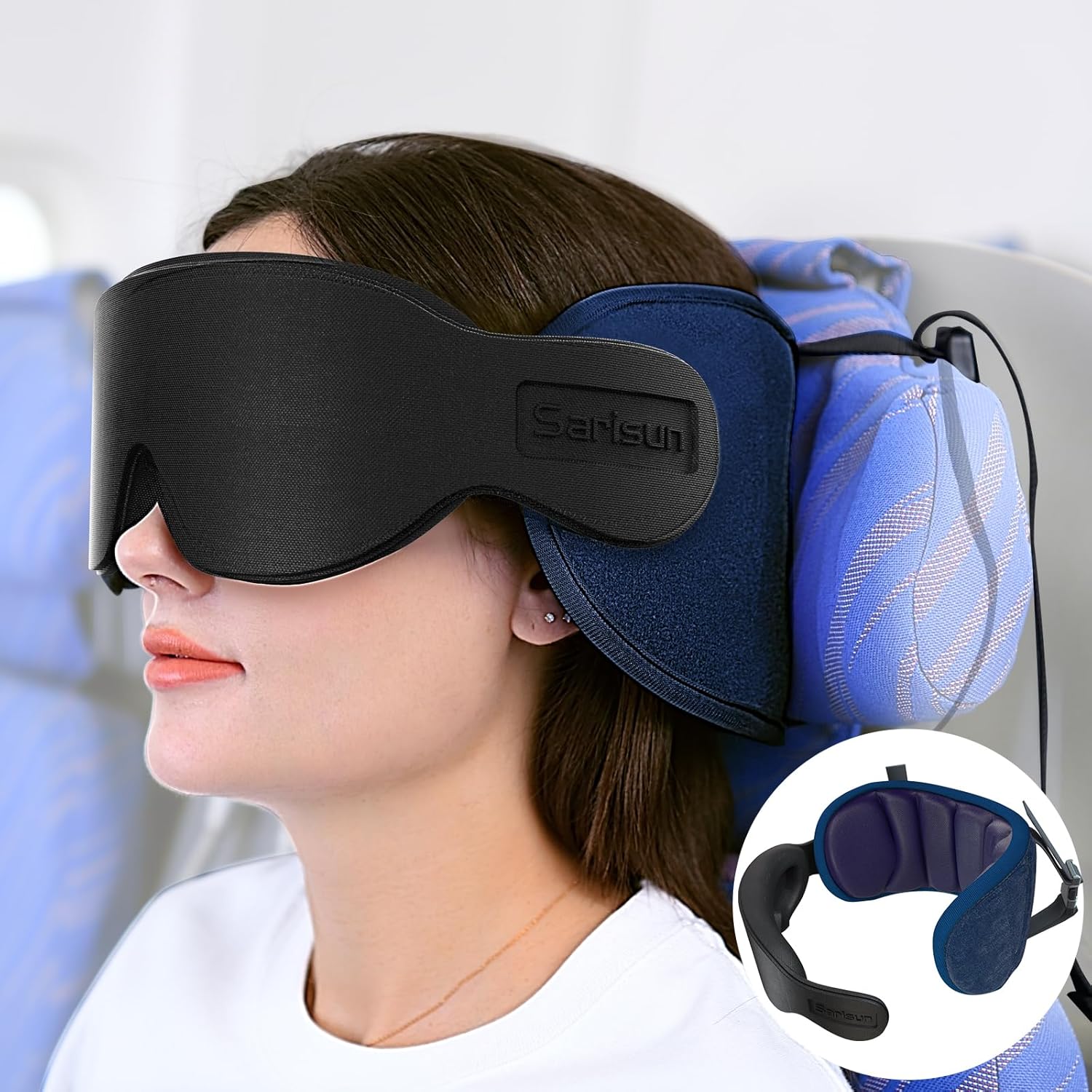 Reisekissen mit Augenmaske für Flugzeuge