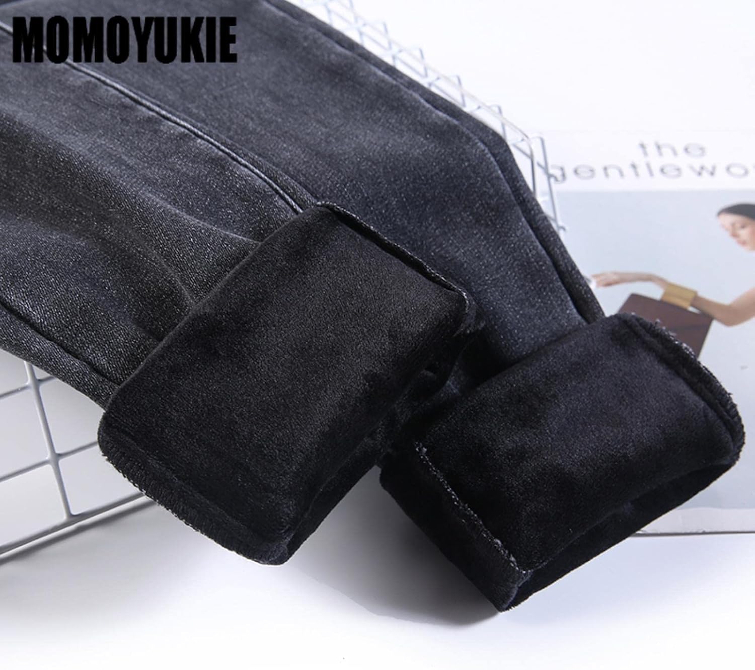 Hochgeschnittene Winter-Thermo-Jeans-Hose