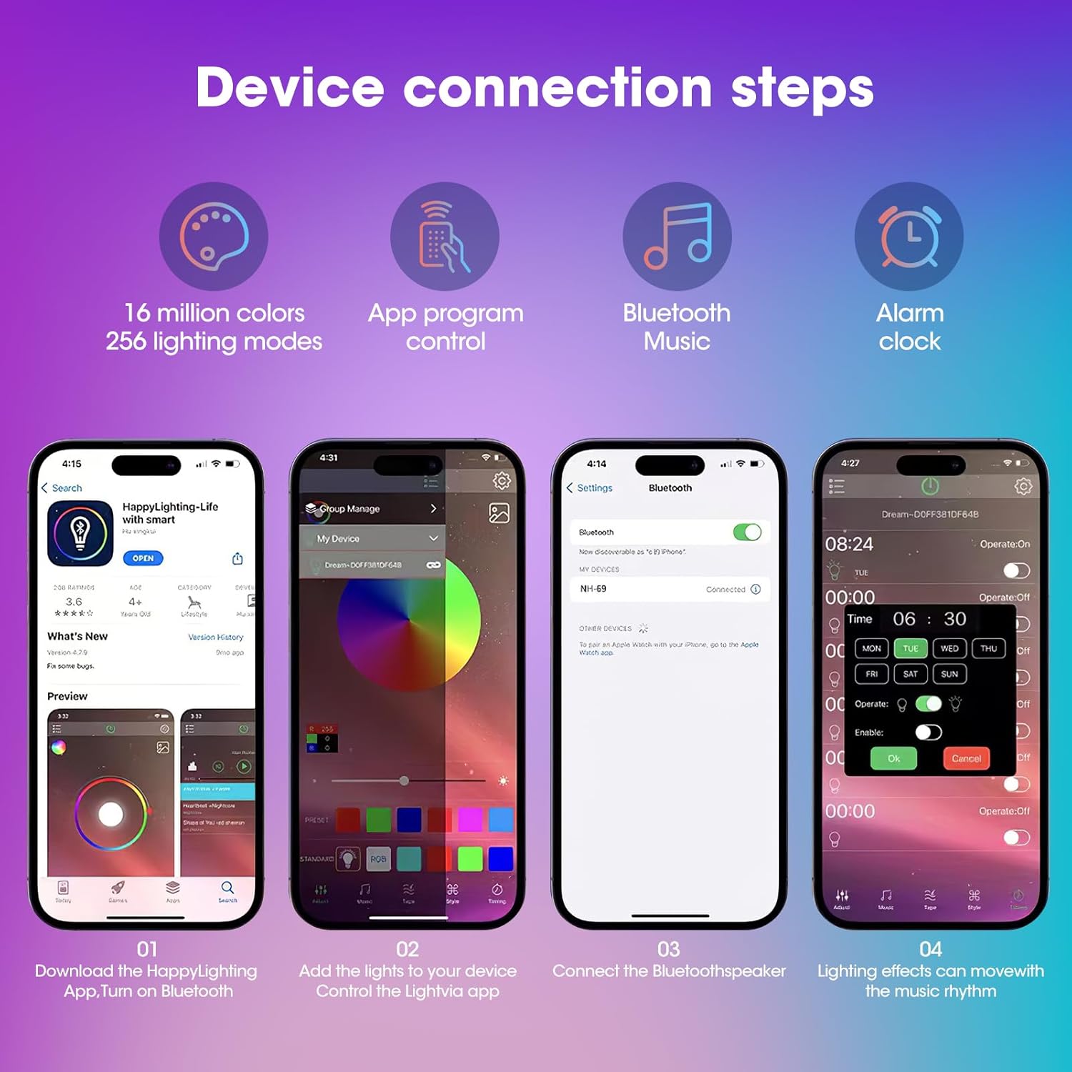 Nachtlichtlampe mit App-Steuerung Bluetooth-Lautsprecher