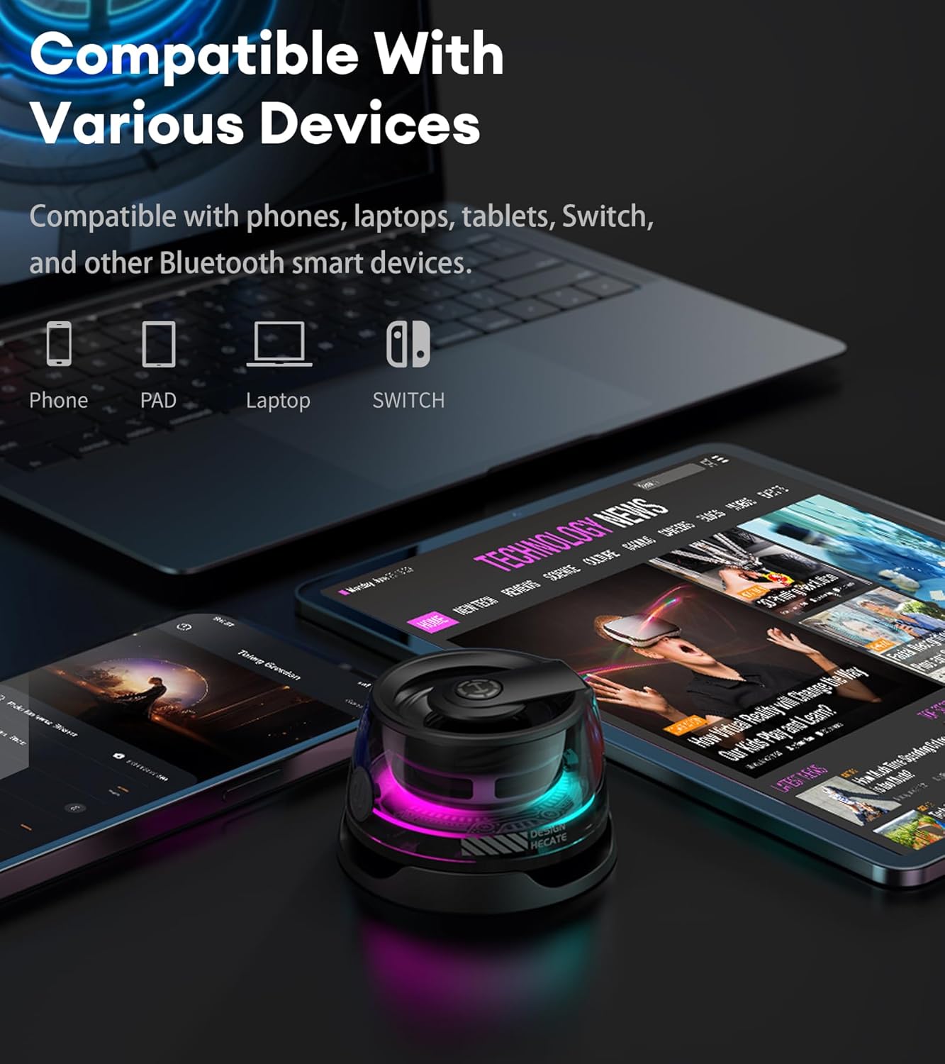 Edifier Hecate by G200 Ultrakompakter magnetischer Bluetooth-Lautsprecher - Bluetooth V5.3