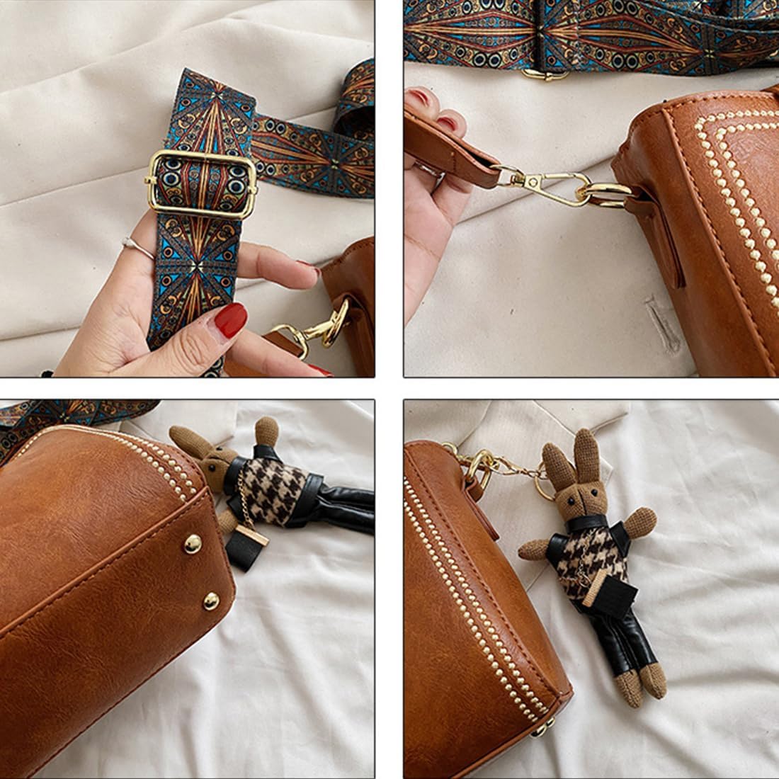 Vintage Fashion Tasche mit verstellbarem breitem Schulterriemen