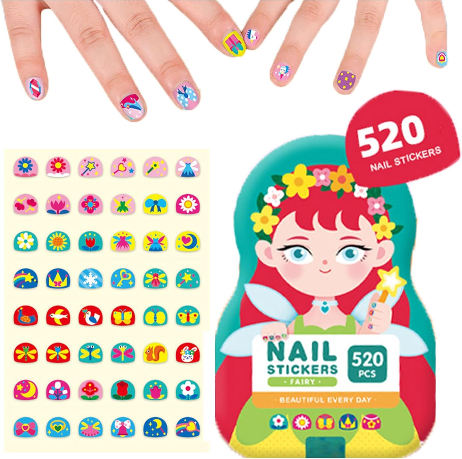FunNails - 520 Stücke Nagelaufkleber für Kinder | 50% RABATT