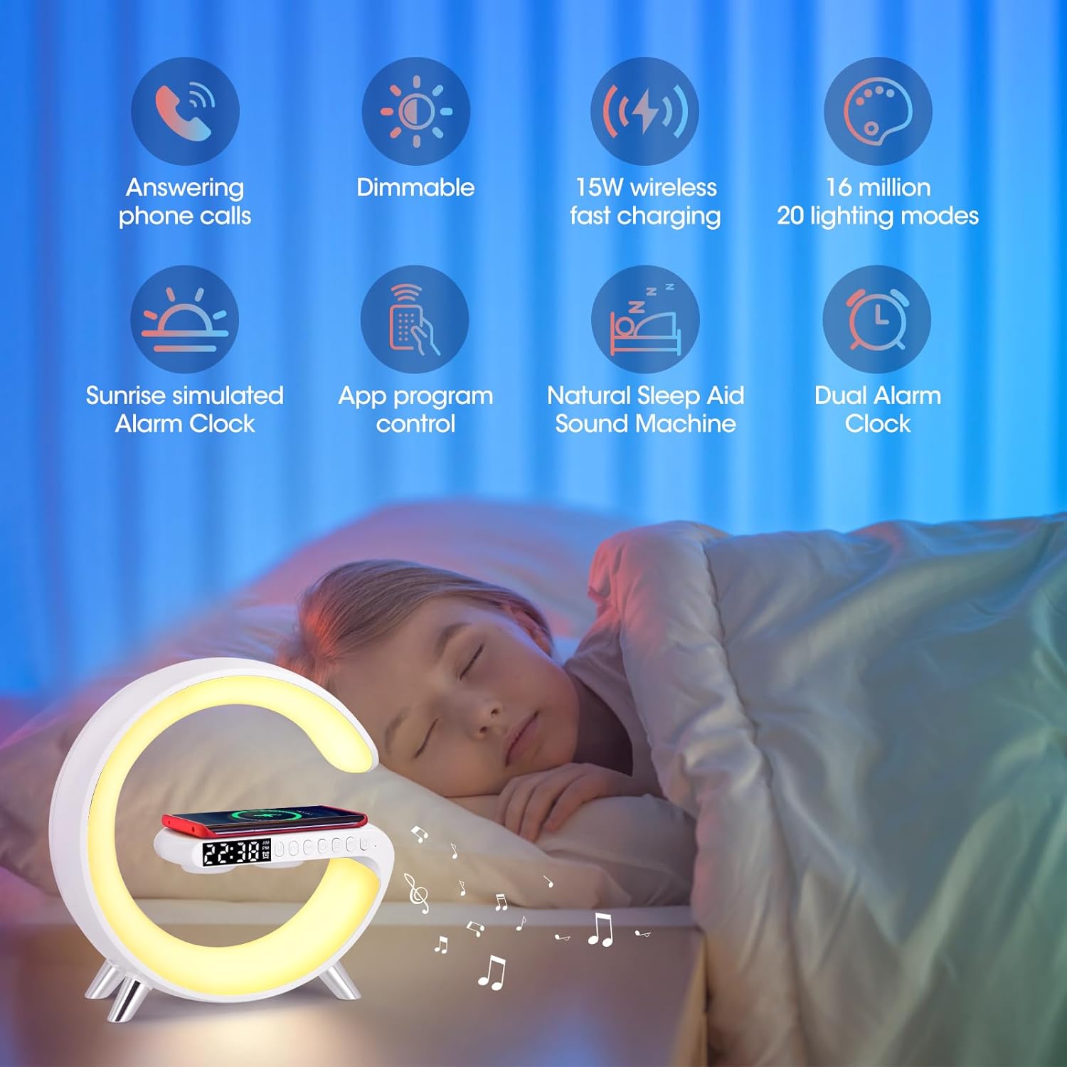 Nachtlichtlampe mit App-Steuerung Bluetooth-Lautsprecher