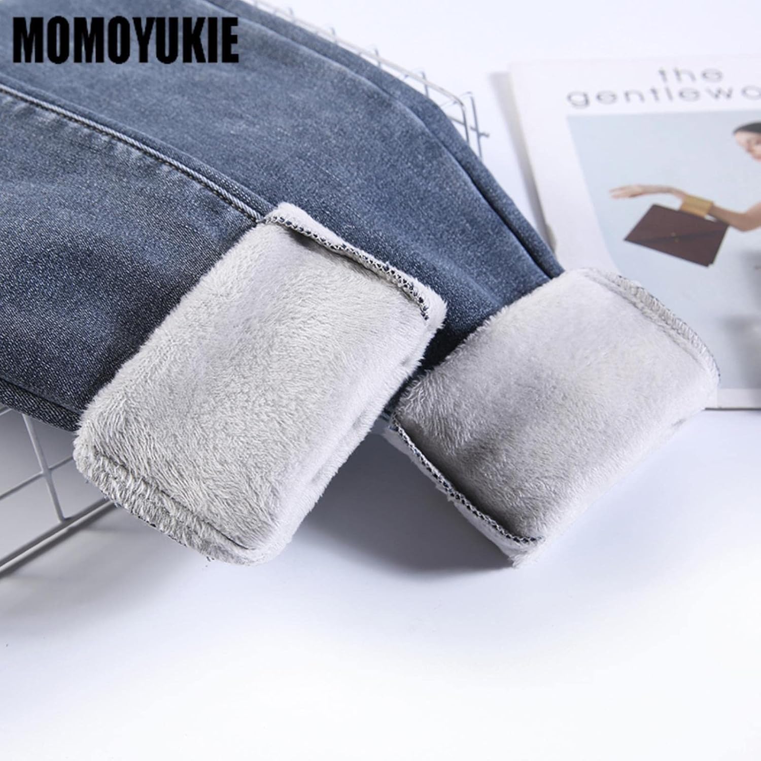 Hochgeschnittene Winter-Thermo-Jeans-Hose
