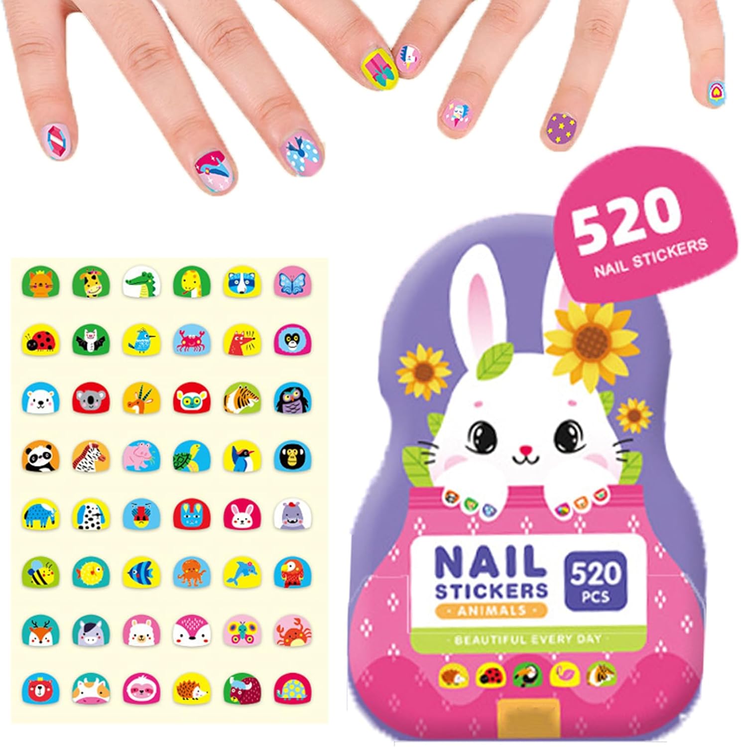 FunNails - 520 Stücke Nagelaufkleber für Kinder | 50% RABATT