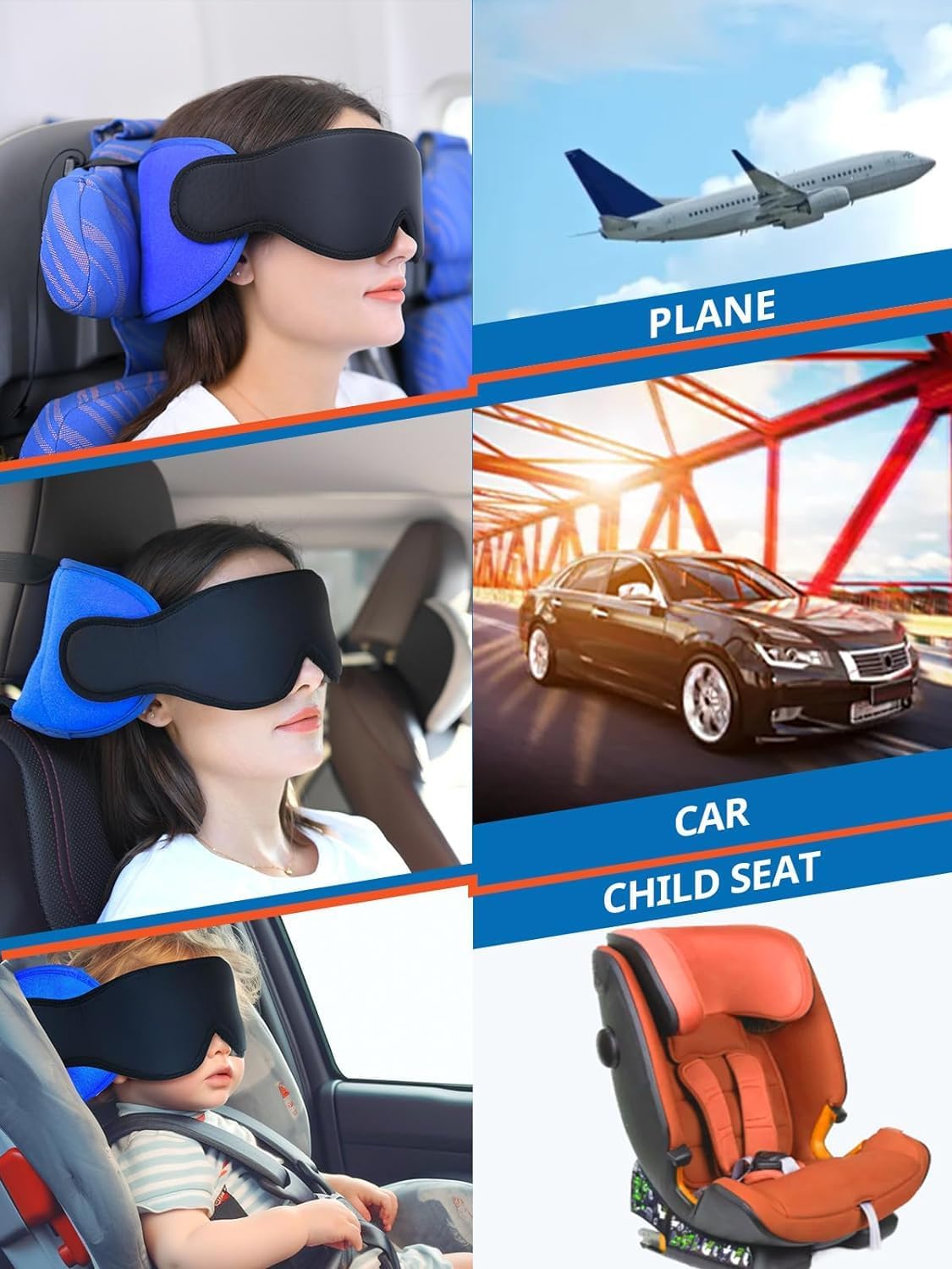 Reisekissen mit Augenmaske für Flugzeuge