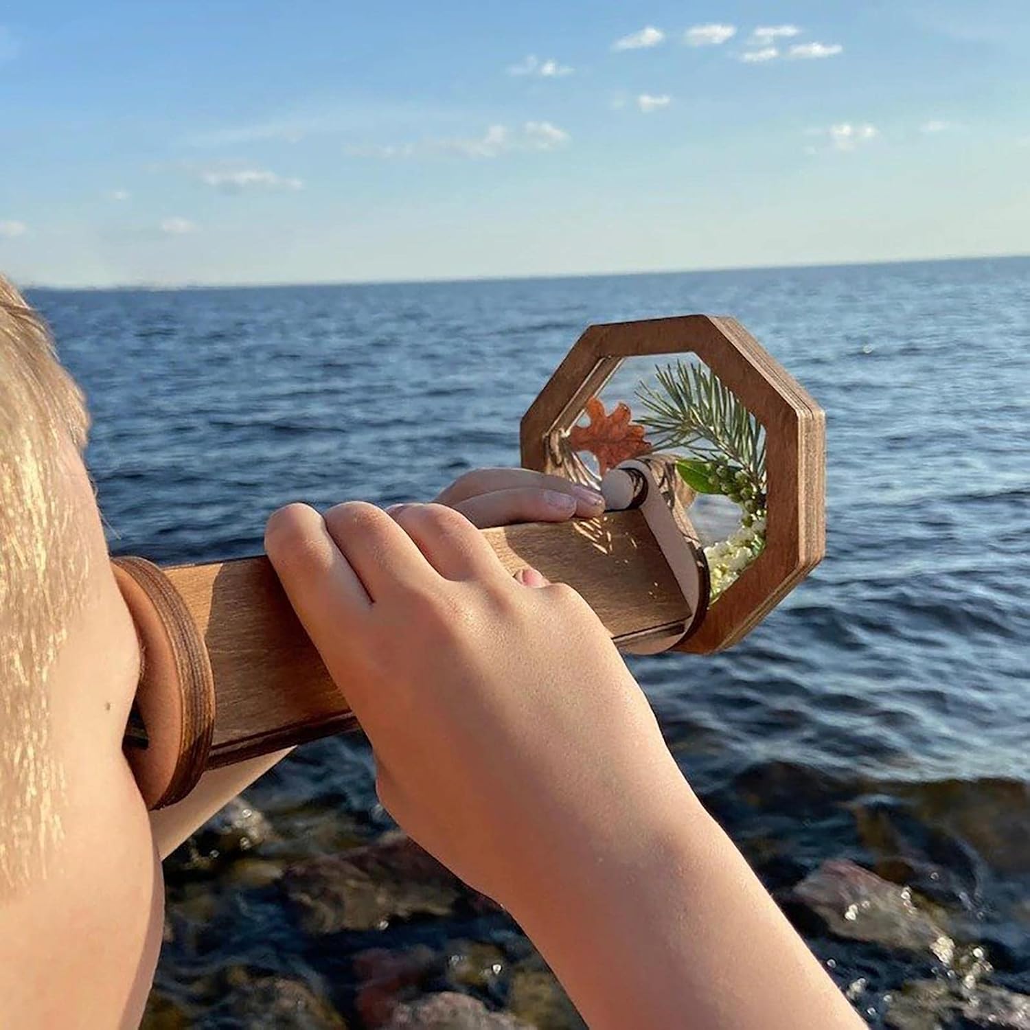 Magisches optisches Kaleidoskop aus Holz