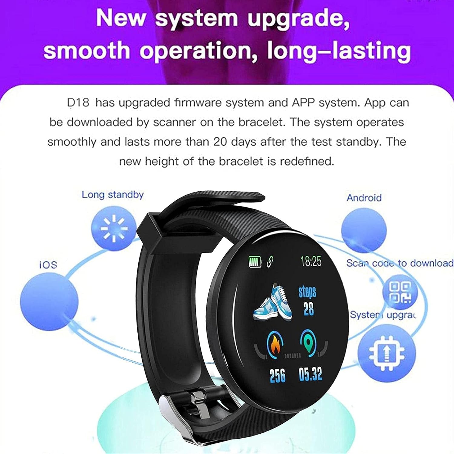 Smartwatch - Präzise Gesundheitsüberwachung & 7 Sportmodi