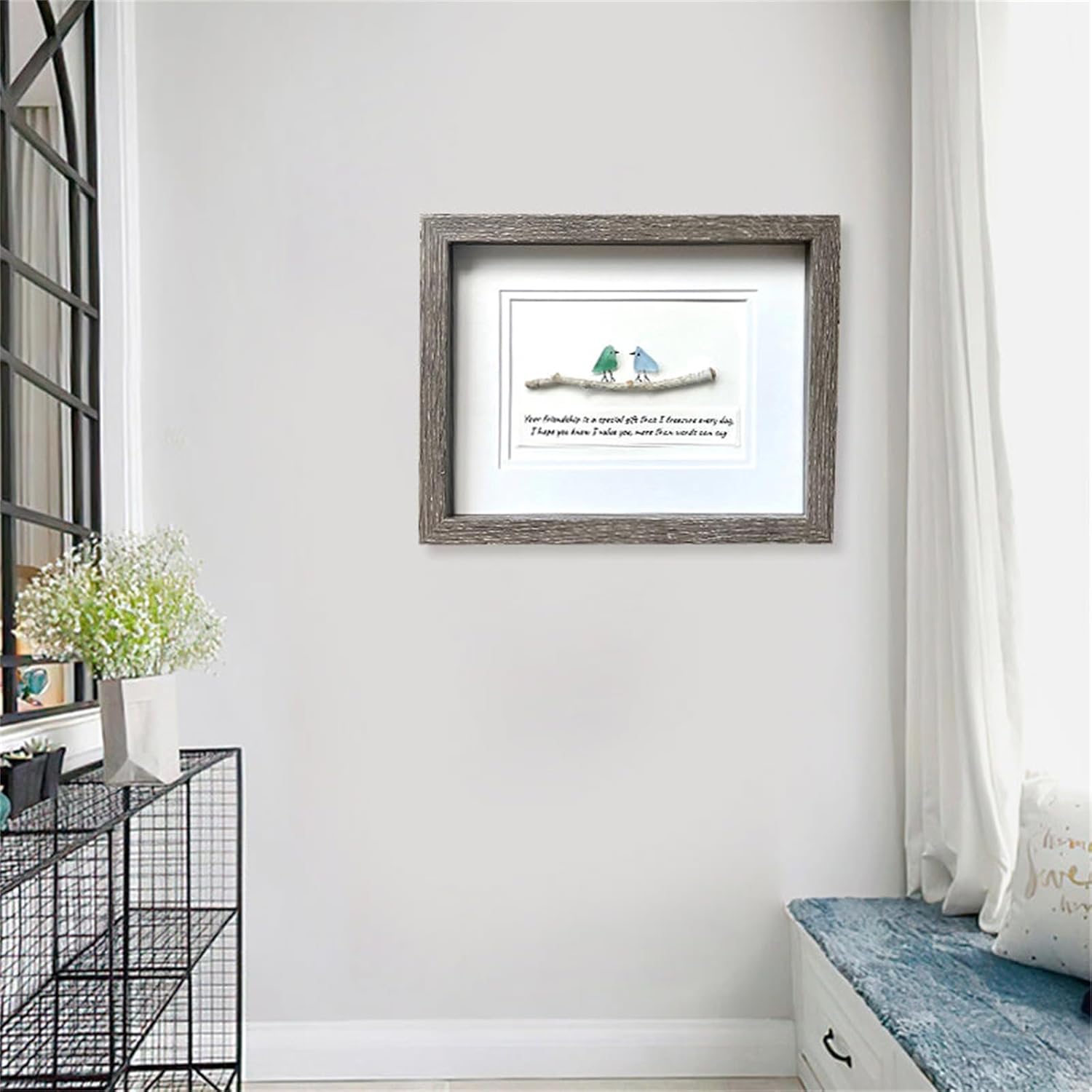 OceanSoul™ Bilderrahmen mit Meerglas-Vögeln | 50% Rabatt