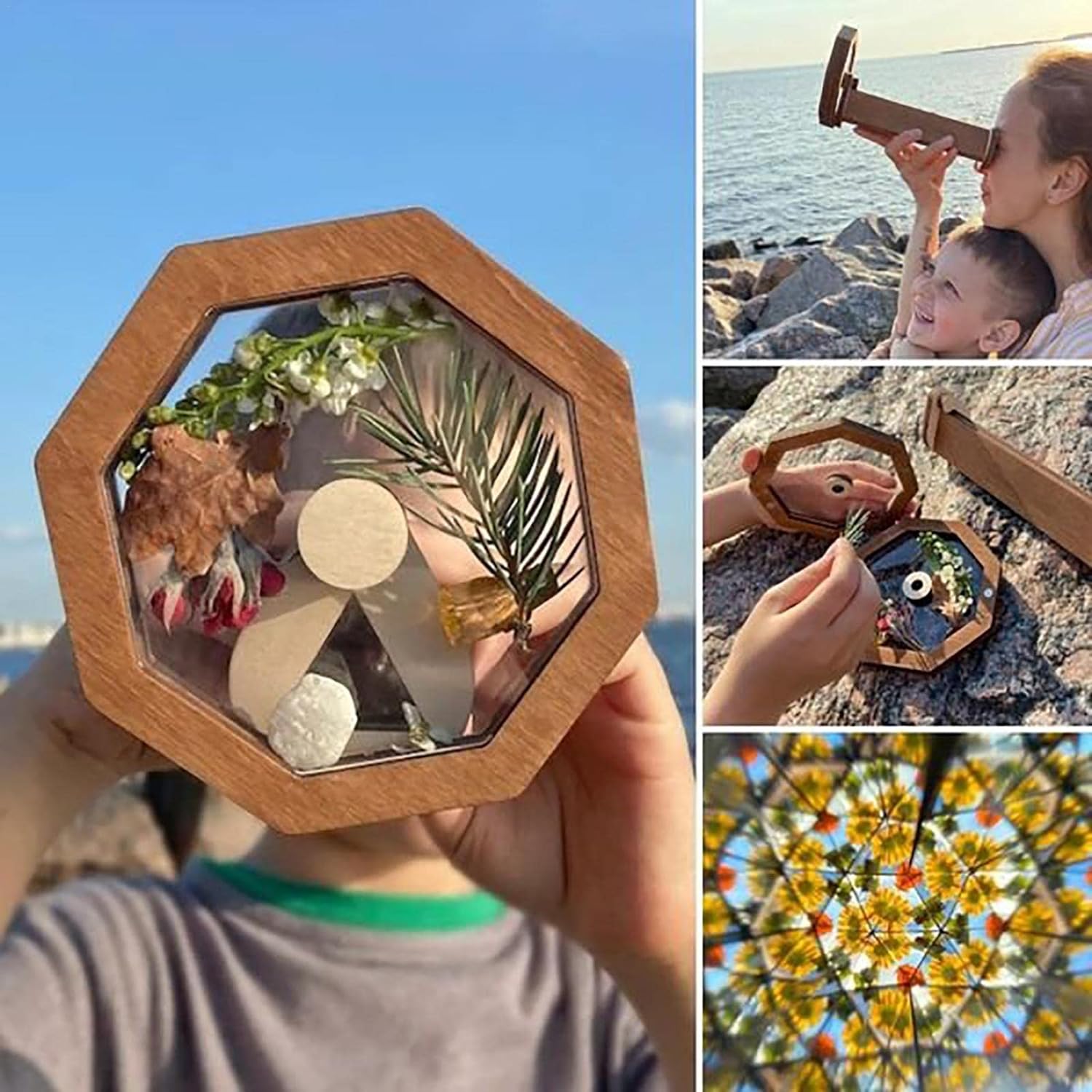 Magisches optisches Kaleidoskop aus Holz