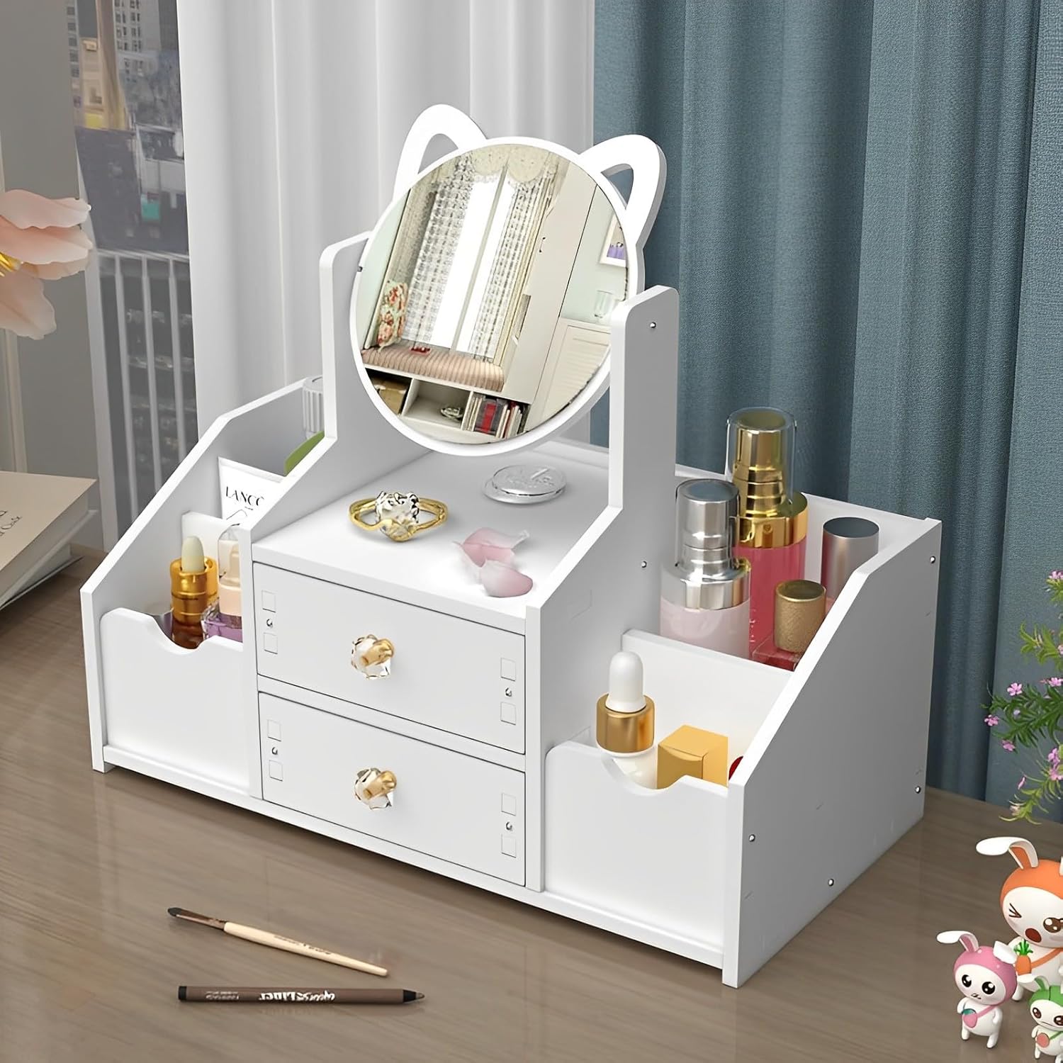 Tischspiegel Aufbewahrung Makeup Box mit Schublade