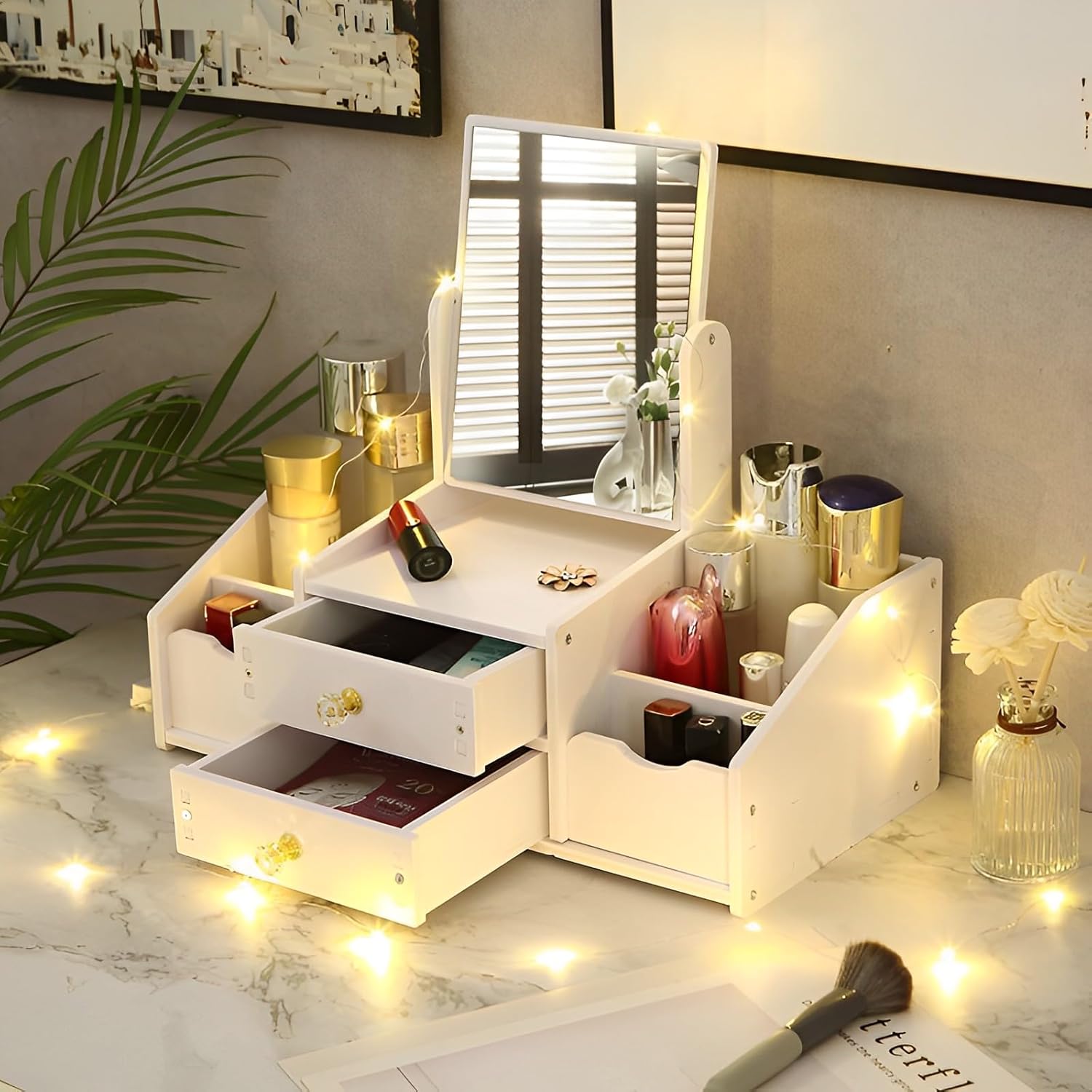 Tischspiegel Aufbewahrung Makeup Box mit Schublade