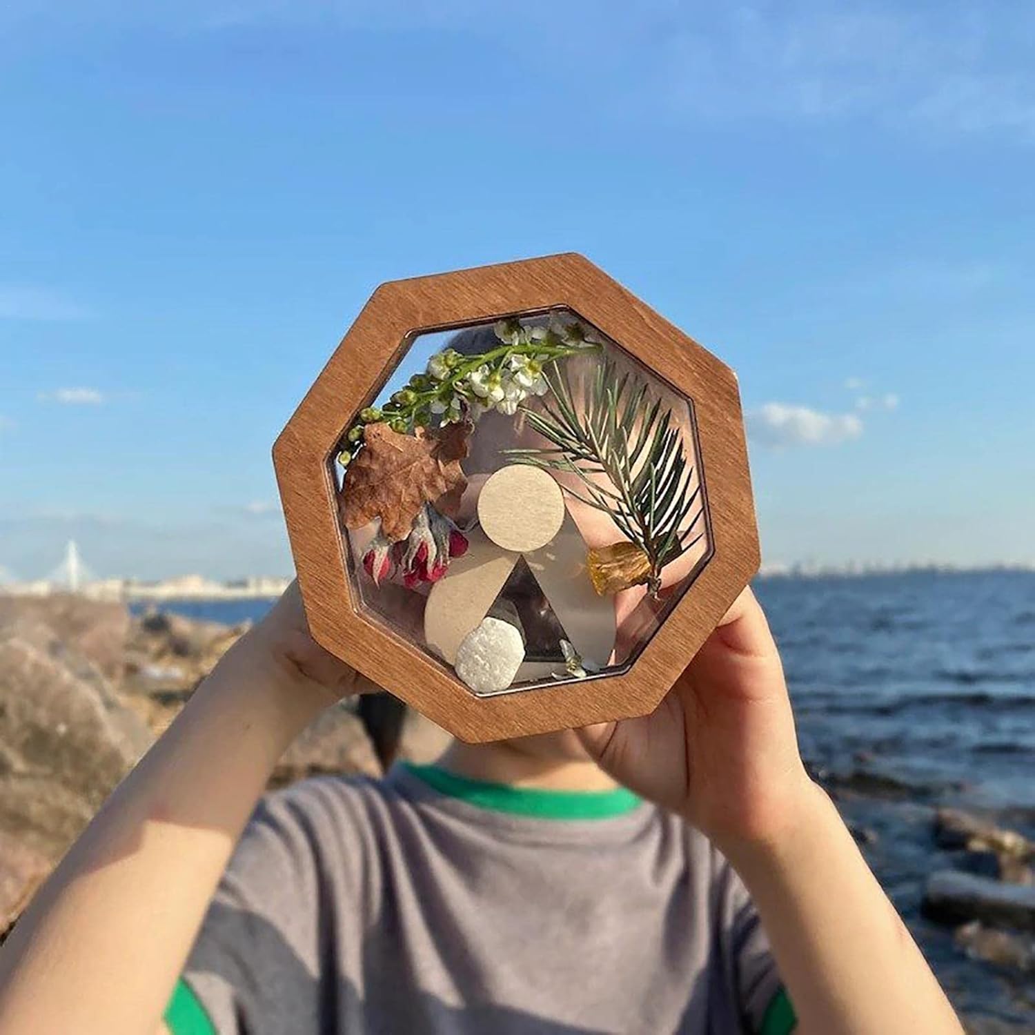 Magisches optisches Kaleidoskop aus Holz