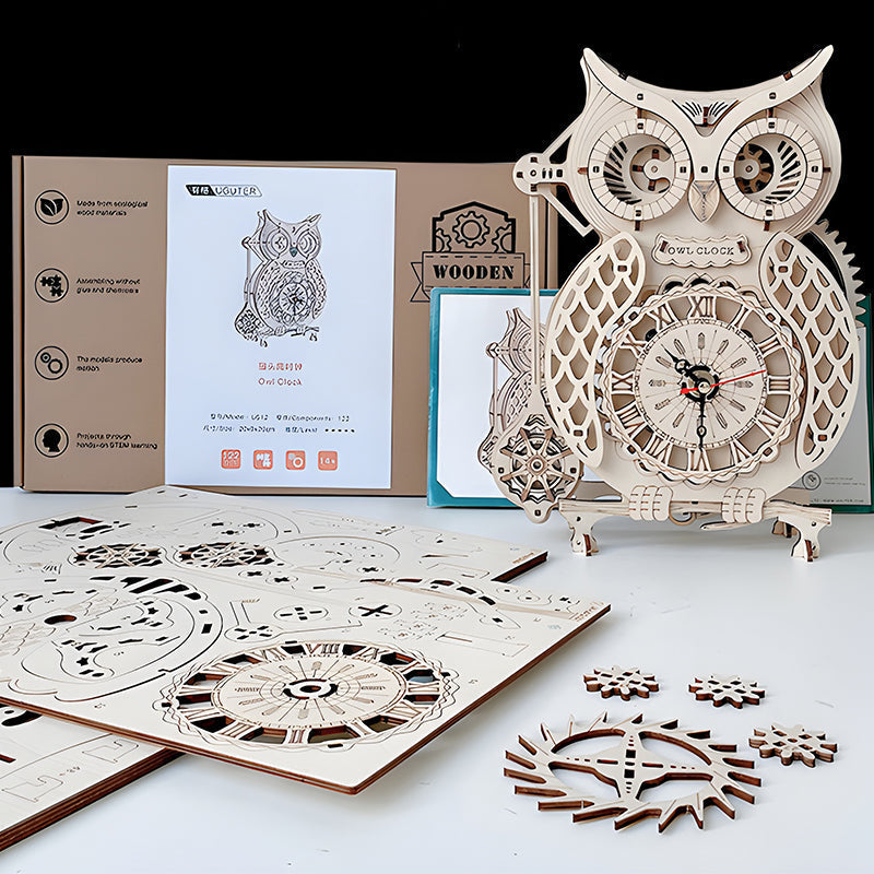 EcoClock - Nachhaltige 3D-Holzuhr aus recycelbarem Birkensperrholz | 50% RABATT