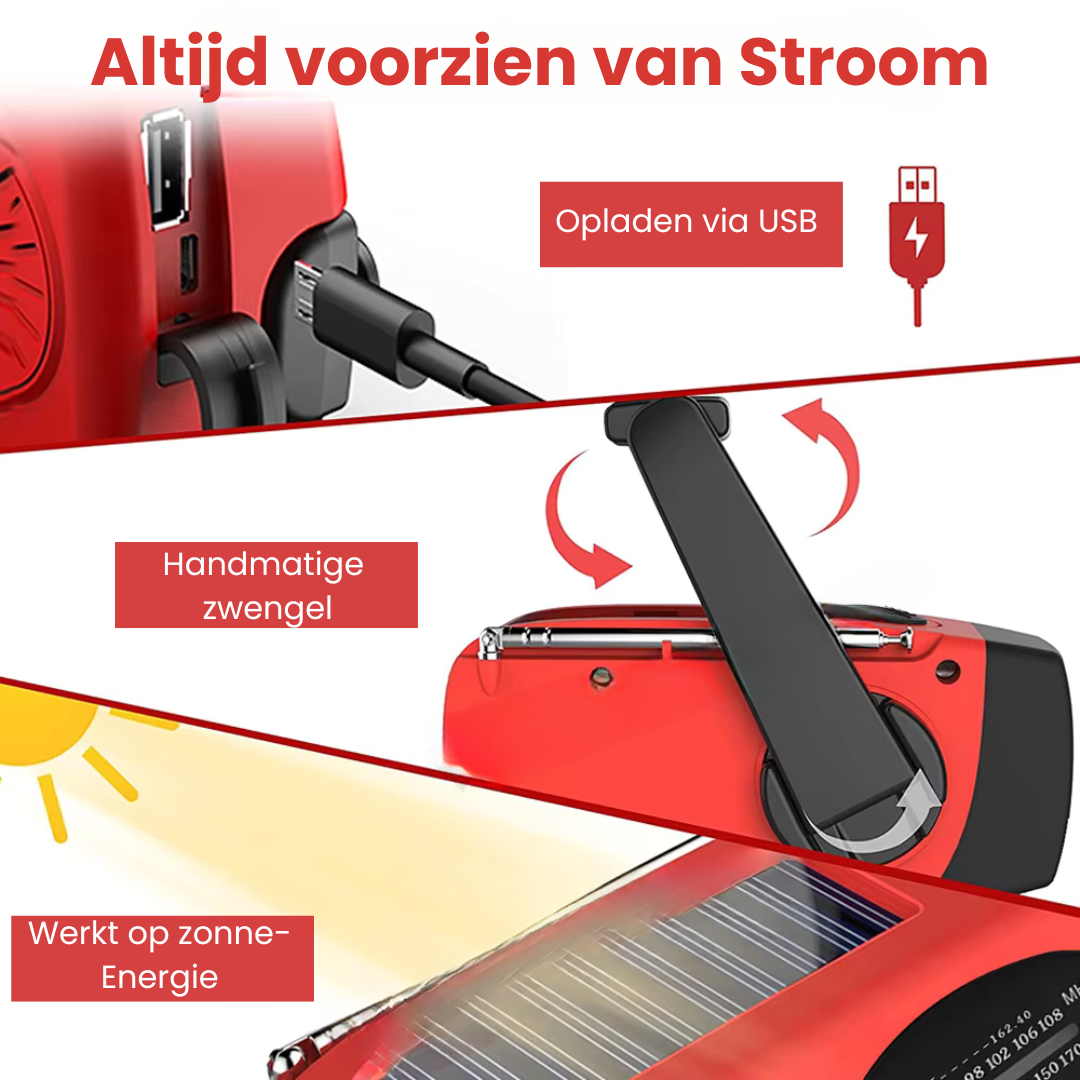 Notfallradio - Wetterwarnungen, SOS-Funktion & PowerBank-Funktion