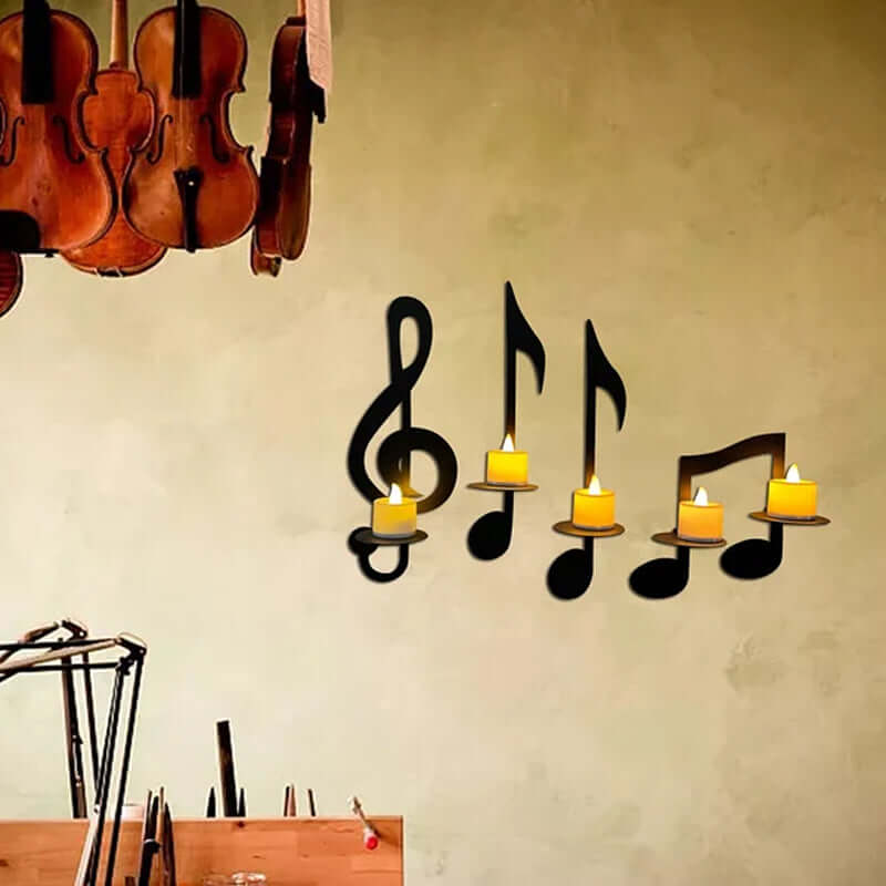 MusikLicht  - Musiknuss-Wandkerzenleuchter | 50% RABATT
