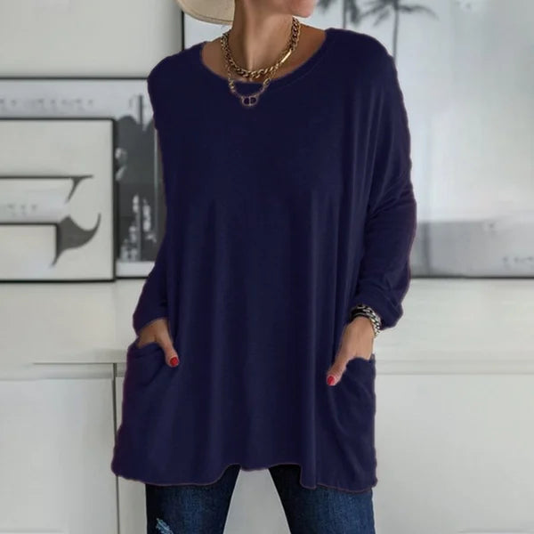 CasualEase – Lässiges Langarmshirt mit Tasche