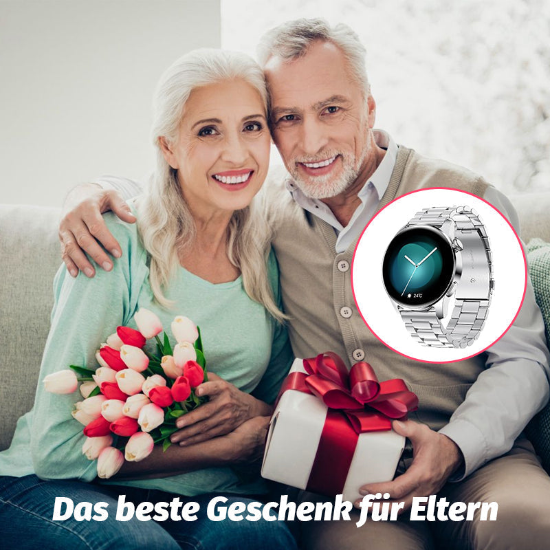 HealthTech - Herzfrequenz- und Blutzuckermessung, Sportuhr mit Bluetooth-Anruf | 50% RABATT