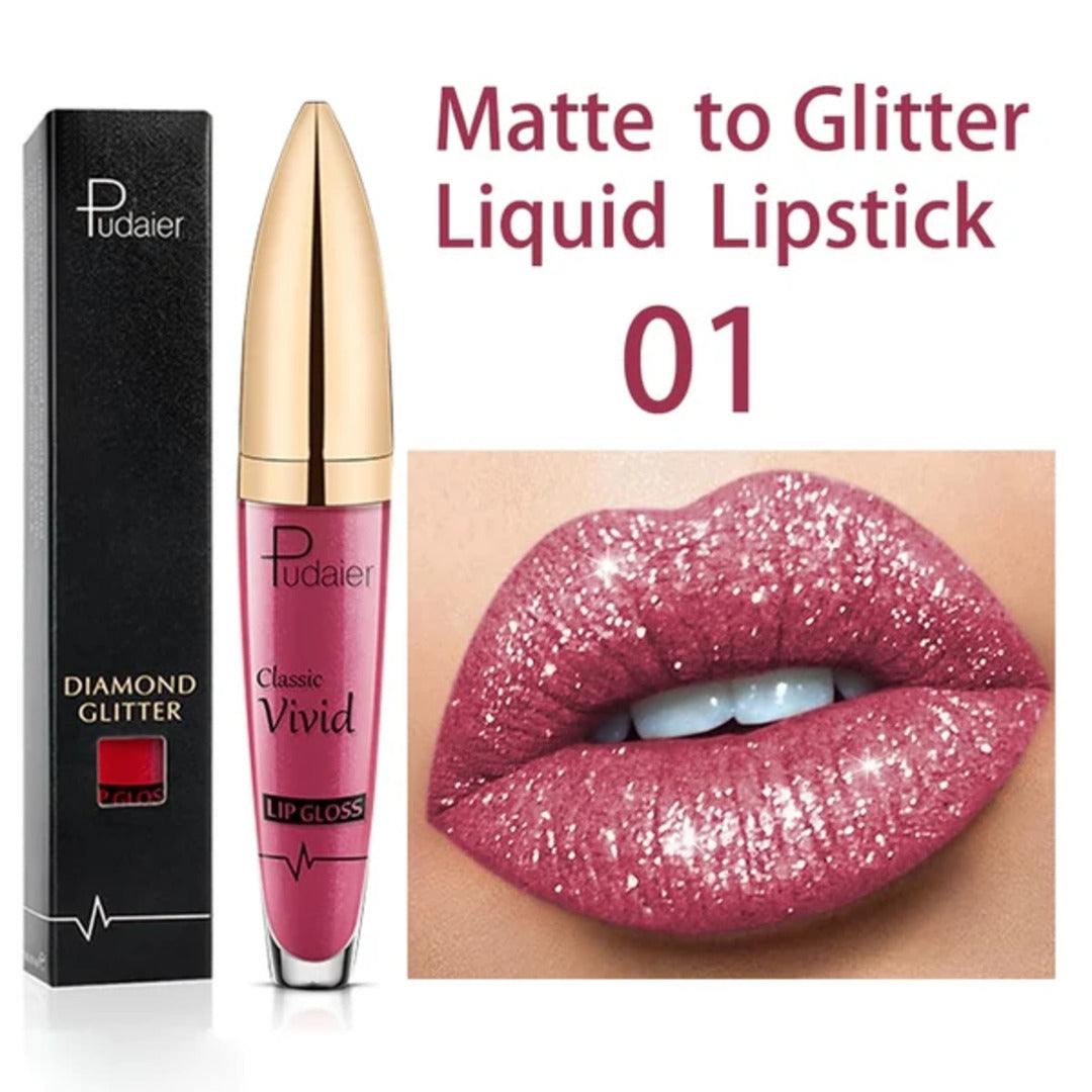 Attraktiver Glitzer-Lippenstift