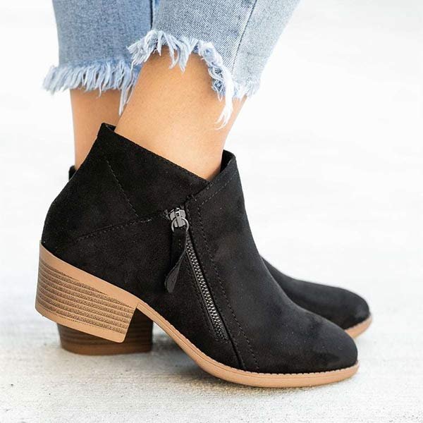 50% RABATT | Zeline™ | Halbhohe Leder Stiefeletten
