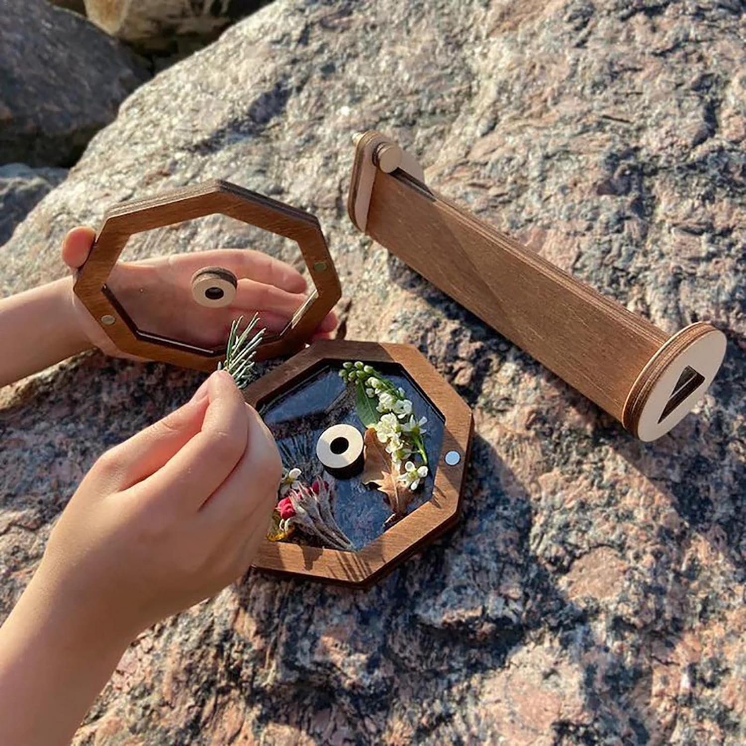 Magisches optisches Kaleidoskop aus Holz