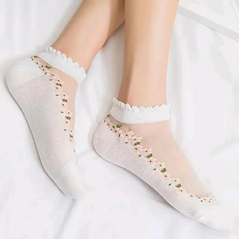 FloraLux® Spitze‑Söckchen | 5+5 paar GRATIS