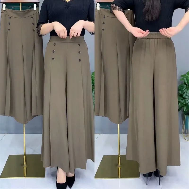 Stylische Bundfaltenhose mit weitem Bein