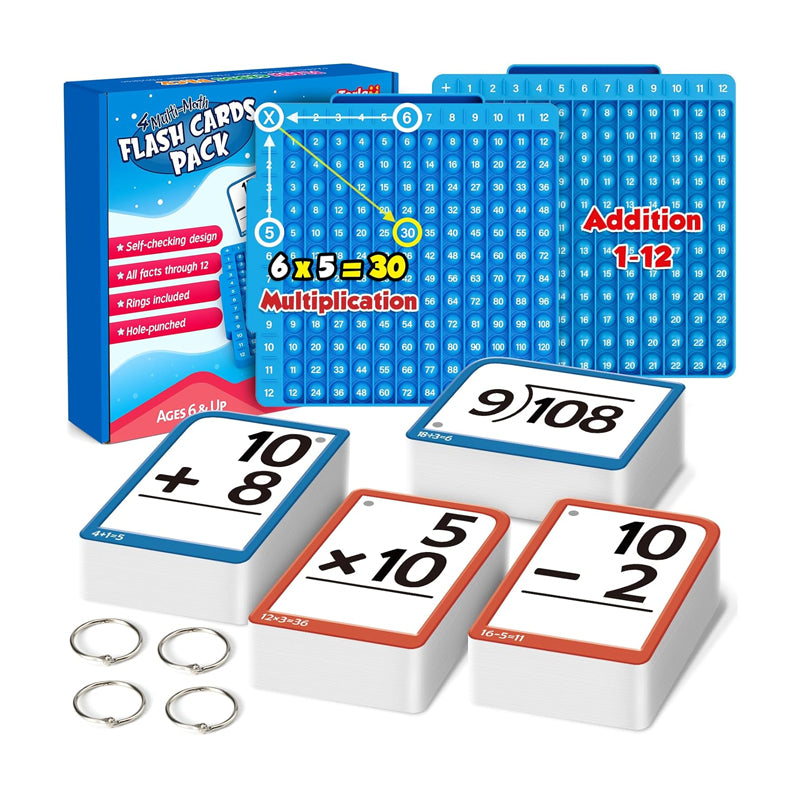 Mathe-Flash-Karten und Pop Fidget Chart