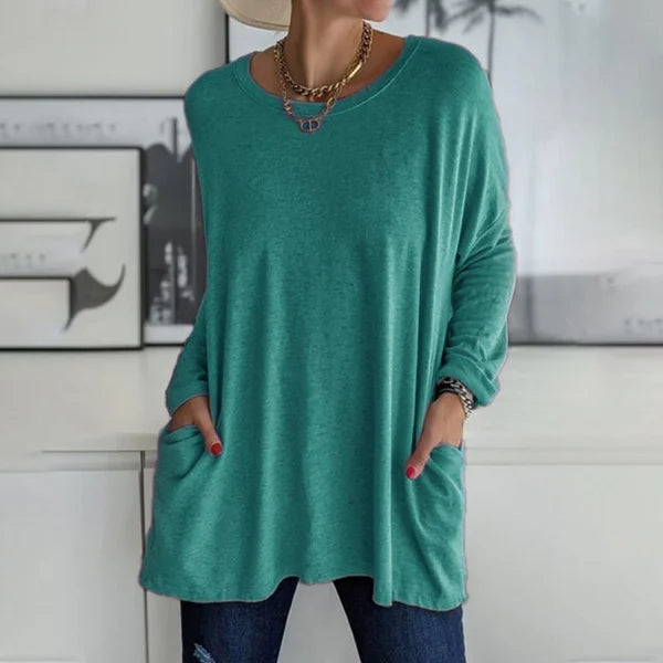 CasualEase – Lässiges Langarmshirt mit Tasche